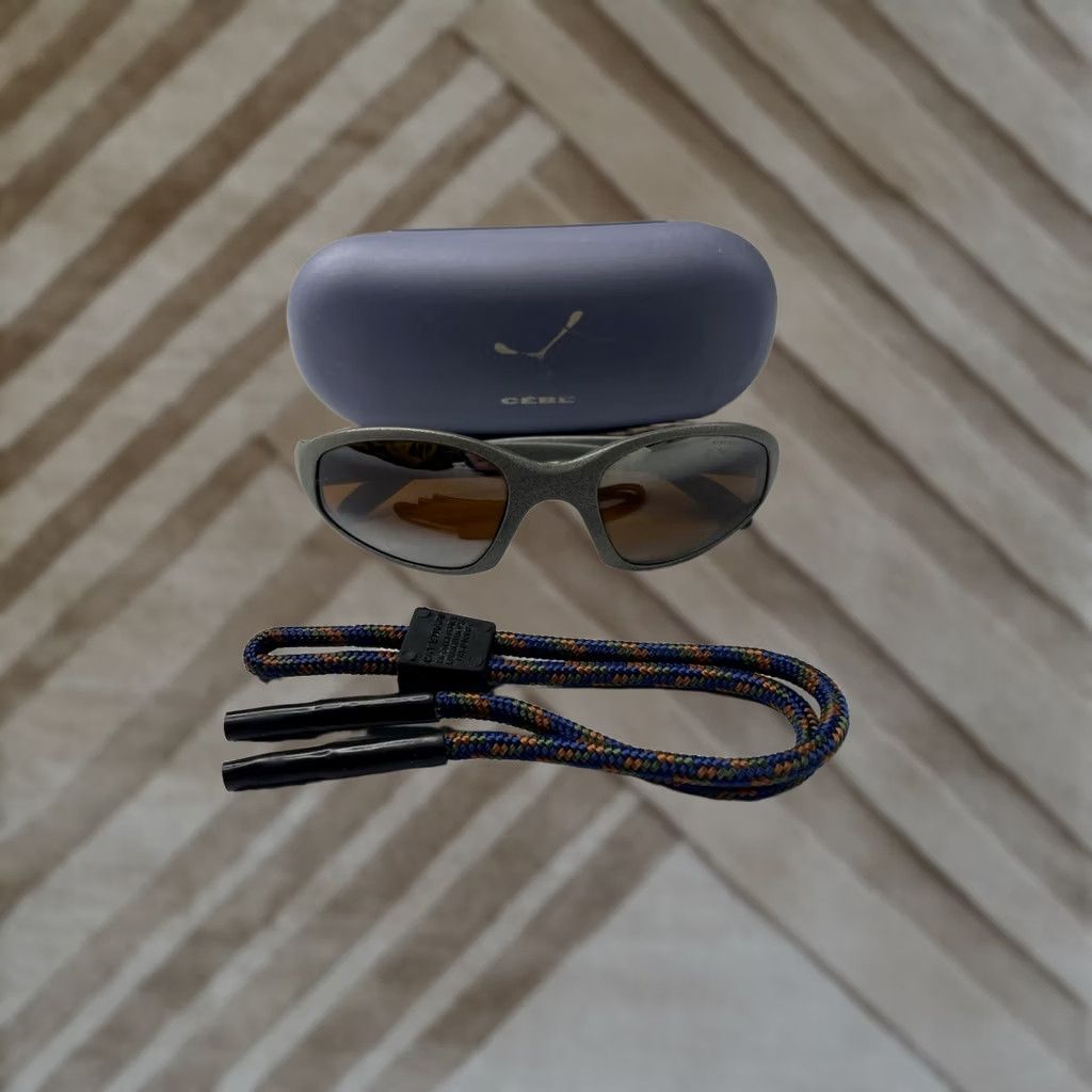 Vintage VINTAGE Cébé Sunglasses Ski 4937 0451 L9 Made in France with Case & Strap Gray Plastic Unisex Adult Sport Glasses Size ONE SIZE - 1 Thumbnail