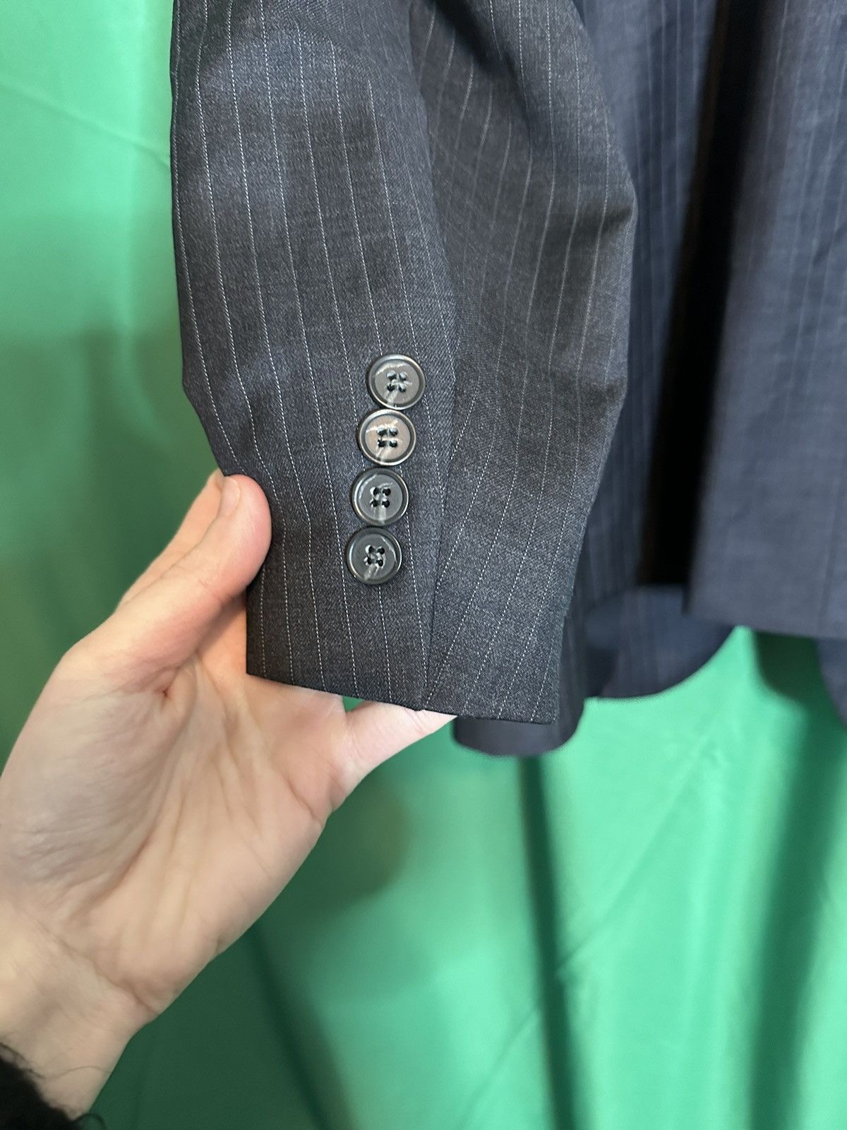 Samuelsohn $1200 Super 130s wool pinstriped blazer jacket Size 48R - 8 Thumbnail