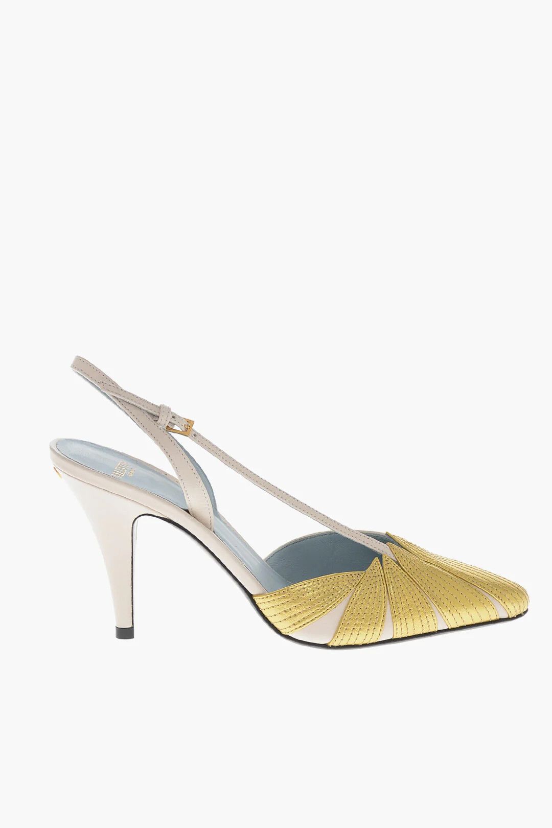 Valentino og1mm0426 Lamé Leather Slingbacks Sandals in Gold Size US 6.5 / IT 36.5 - 1 Thumbnail