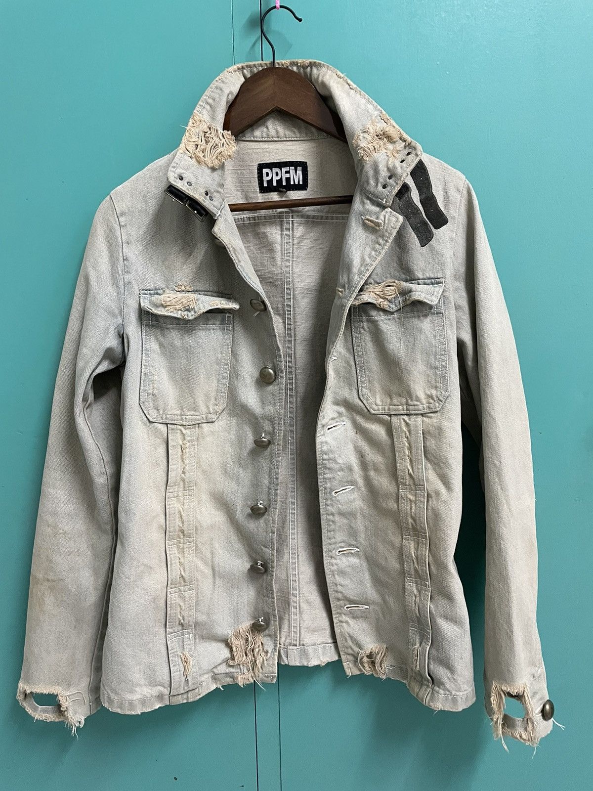 Japanese Brand × PPFM PPFM Denim Jacket Button Up Rare Design Distressed Size US M / EU 48-50 / 2 - 1 Thumbnail