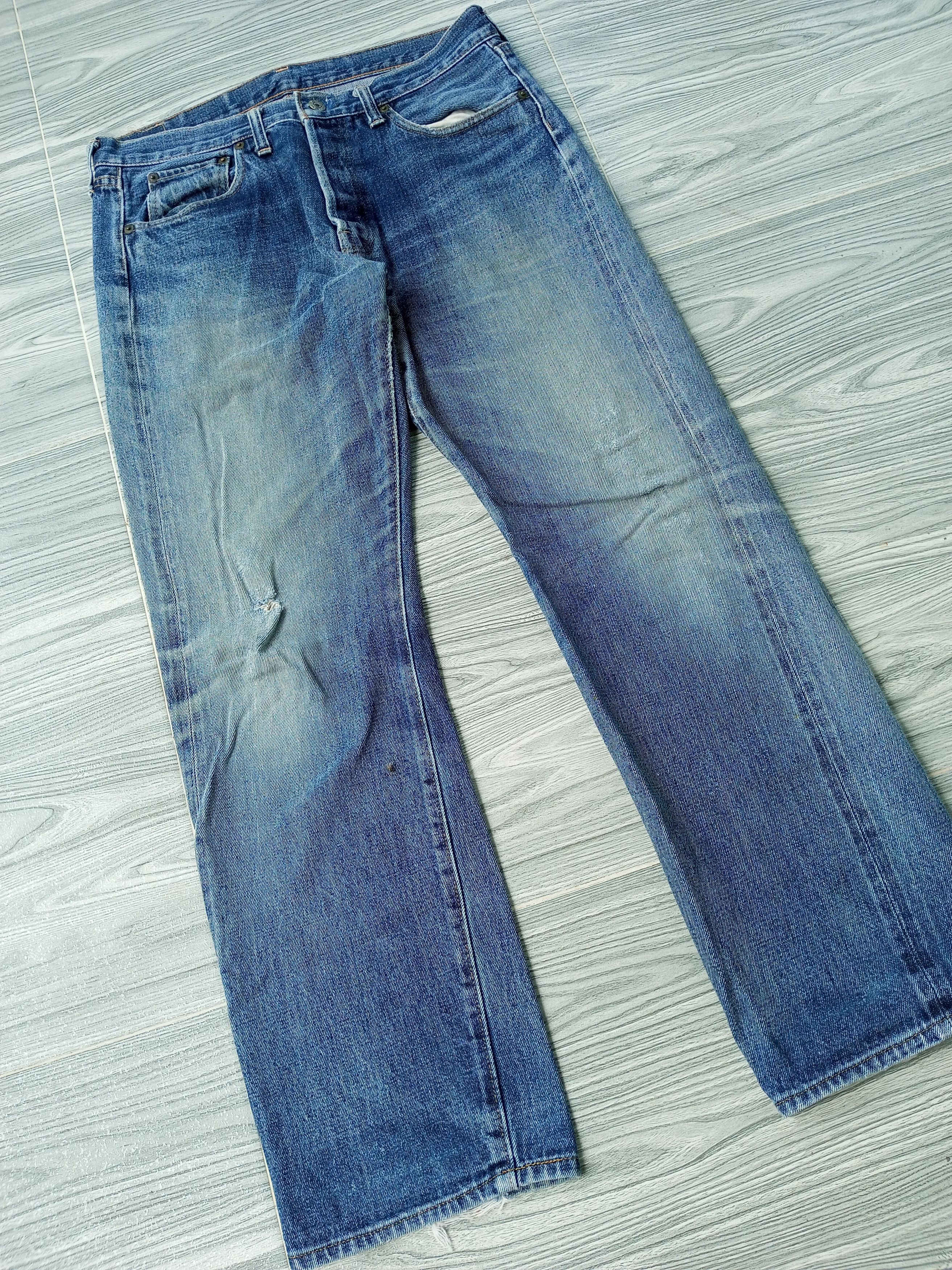 Denime × Japanese Brand Vintage Denime Selvedge Japan Crazy Distress Mud Wash Size US 34 / EU 50 - 3 Thumbnail