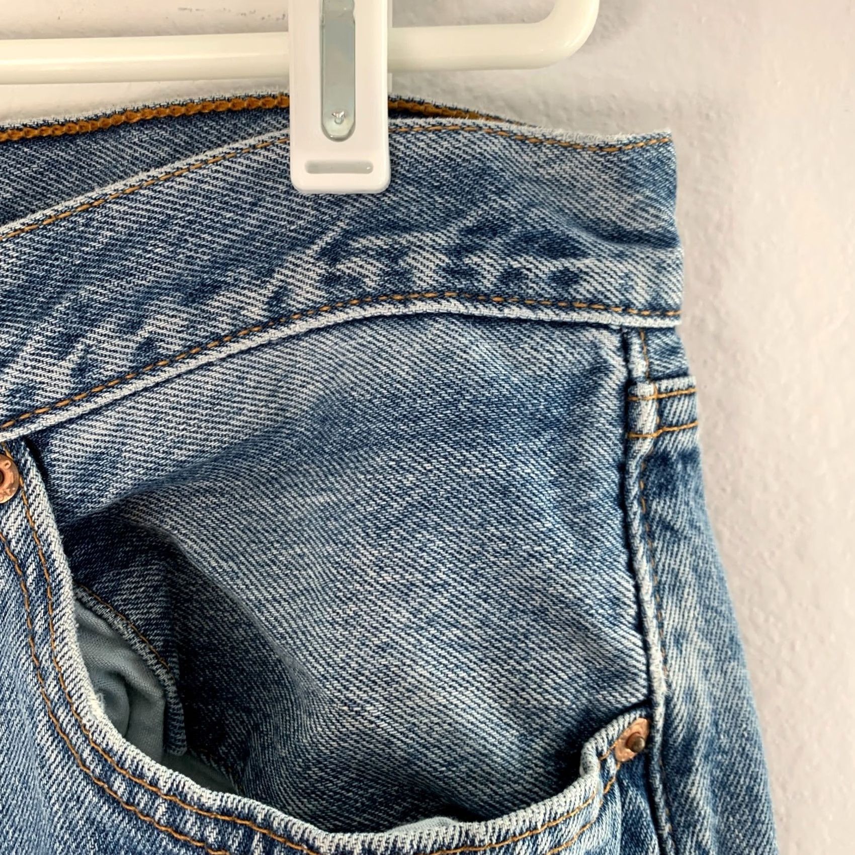 Levi's VINTAGE Levi's Levi Strauss Button Fly Jeans 501 90s USA 5-Pocket Denim Blue Regular Mens 38x30 Size US 38 / EU 54 - 6 Thumbnail