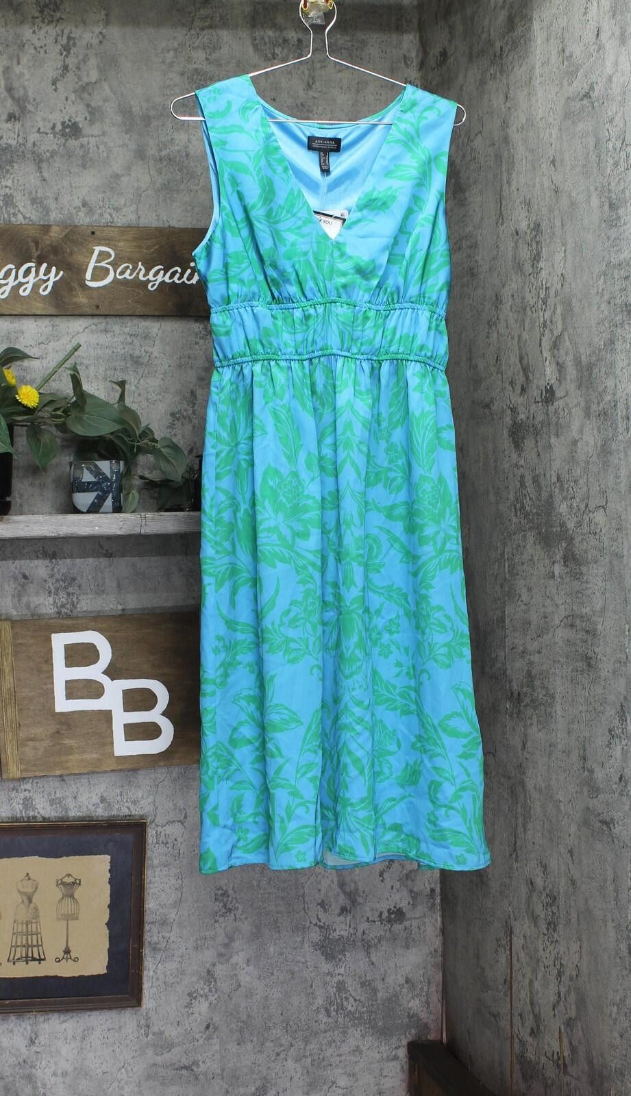 Other Adrianna By Adrianna Papell Neck Dress Blue / Green 8 Size M / US 6-8 / IT 42-44 - 1 Thumbnail
