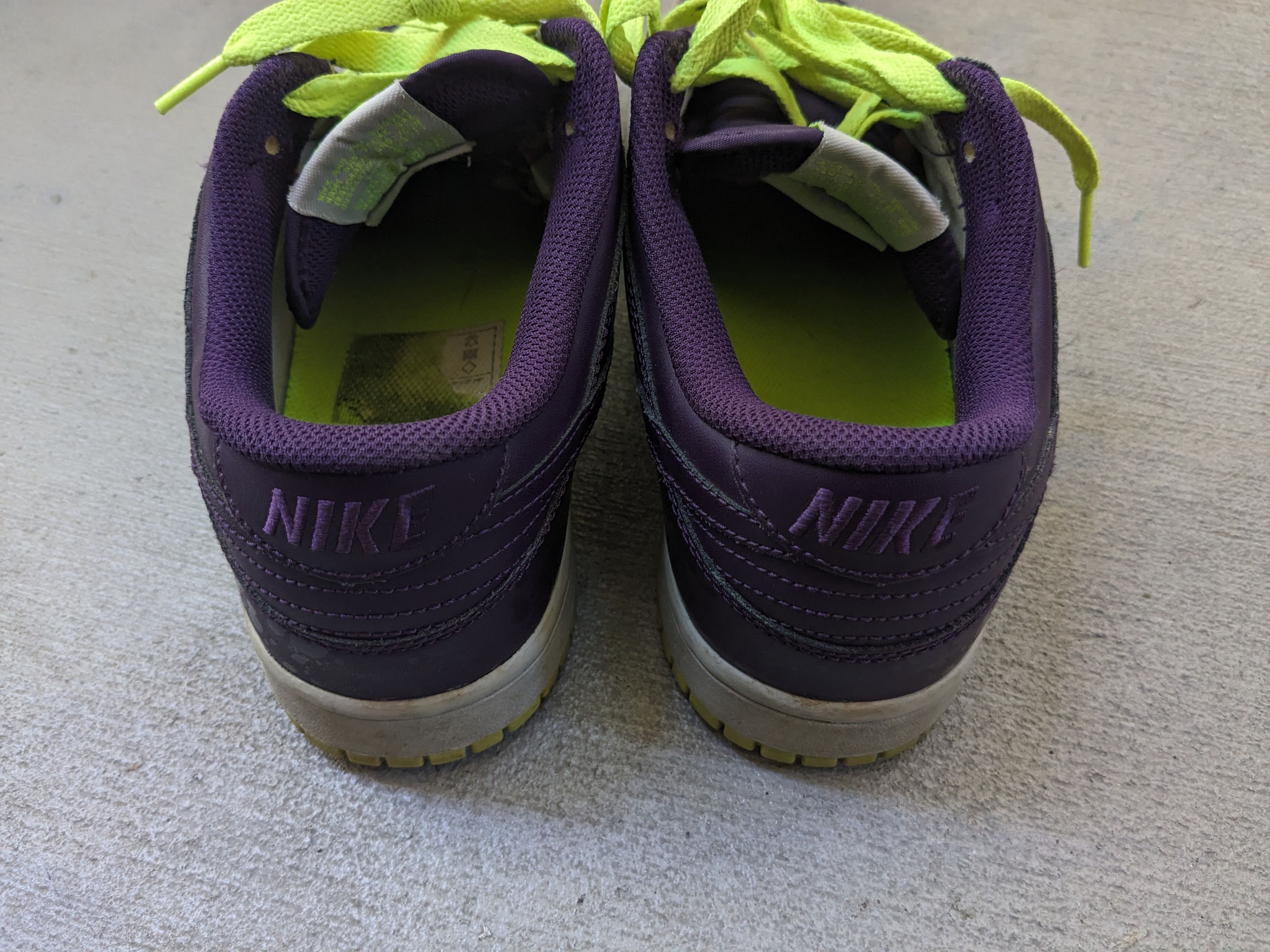 Nike Nike Dunk Low CL Joker Purple Leather Neon Green 318020-551 Size US 9.5 / EU 42-43 - 13 Thumbnail