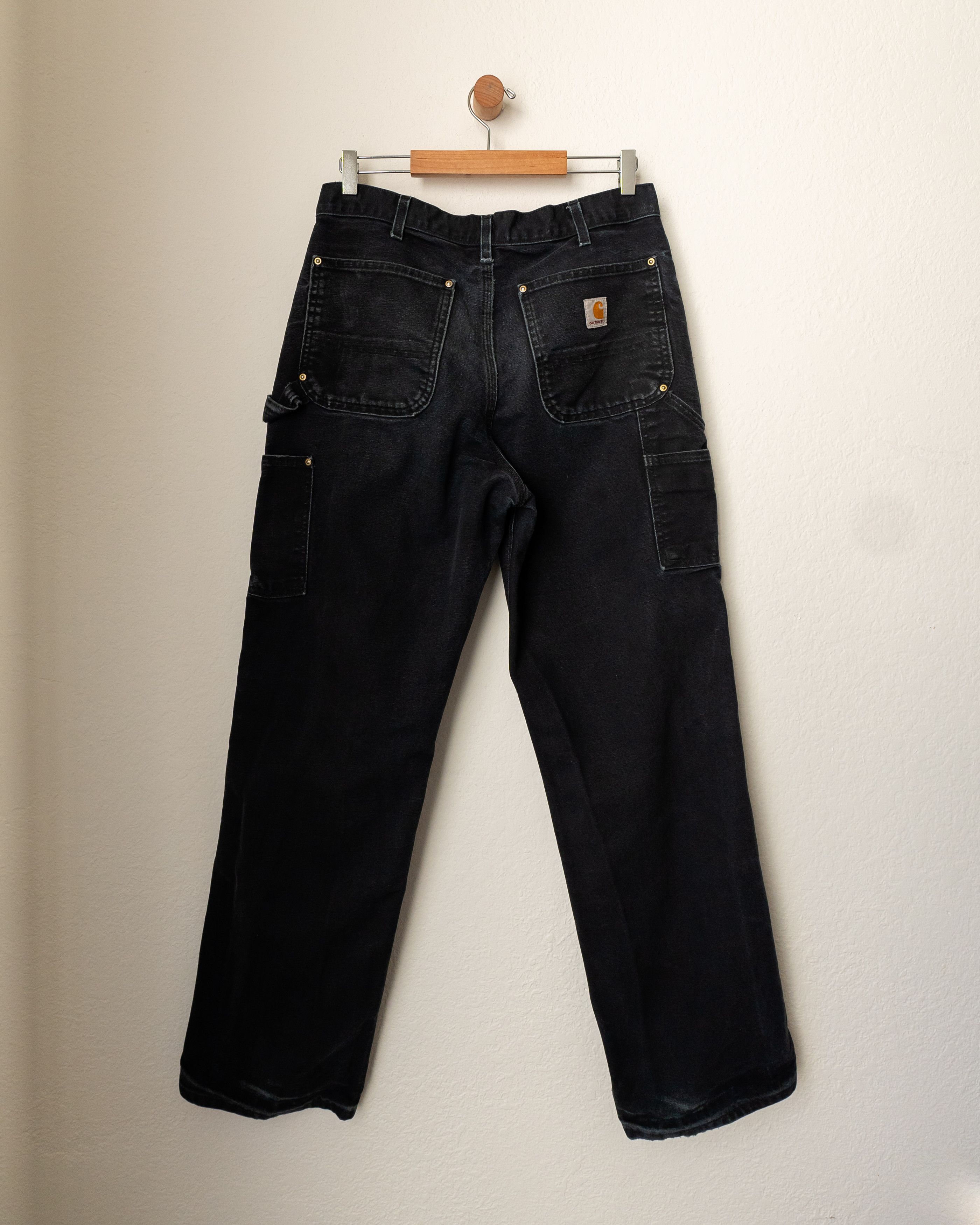 Carhartt Vintage Carhartt Double Knee Pants Faded Black Distressed Size US 32 / EU 48 - 1 Thumbnail