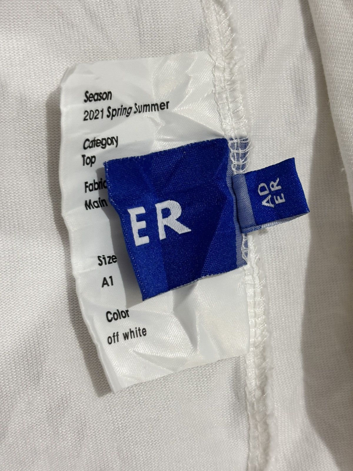 Ader Error Ader 2021 Spring Summer White Tee Size US M / EU 48-50 / 2 - 3 Thumbnail