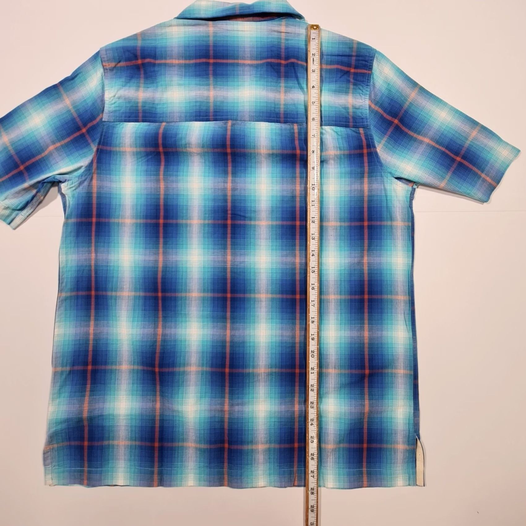 Albam albam Shirt Blue XS Short Sleeve Check Cotton Oversized Button-Up Casual Mens Shirt Womens? No. Size US XS / EU 42 / 0 - 6 Thumbnail