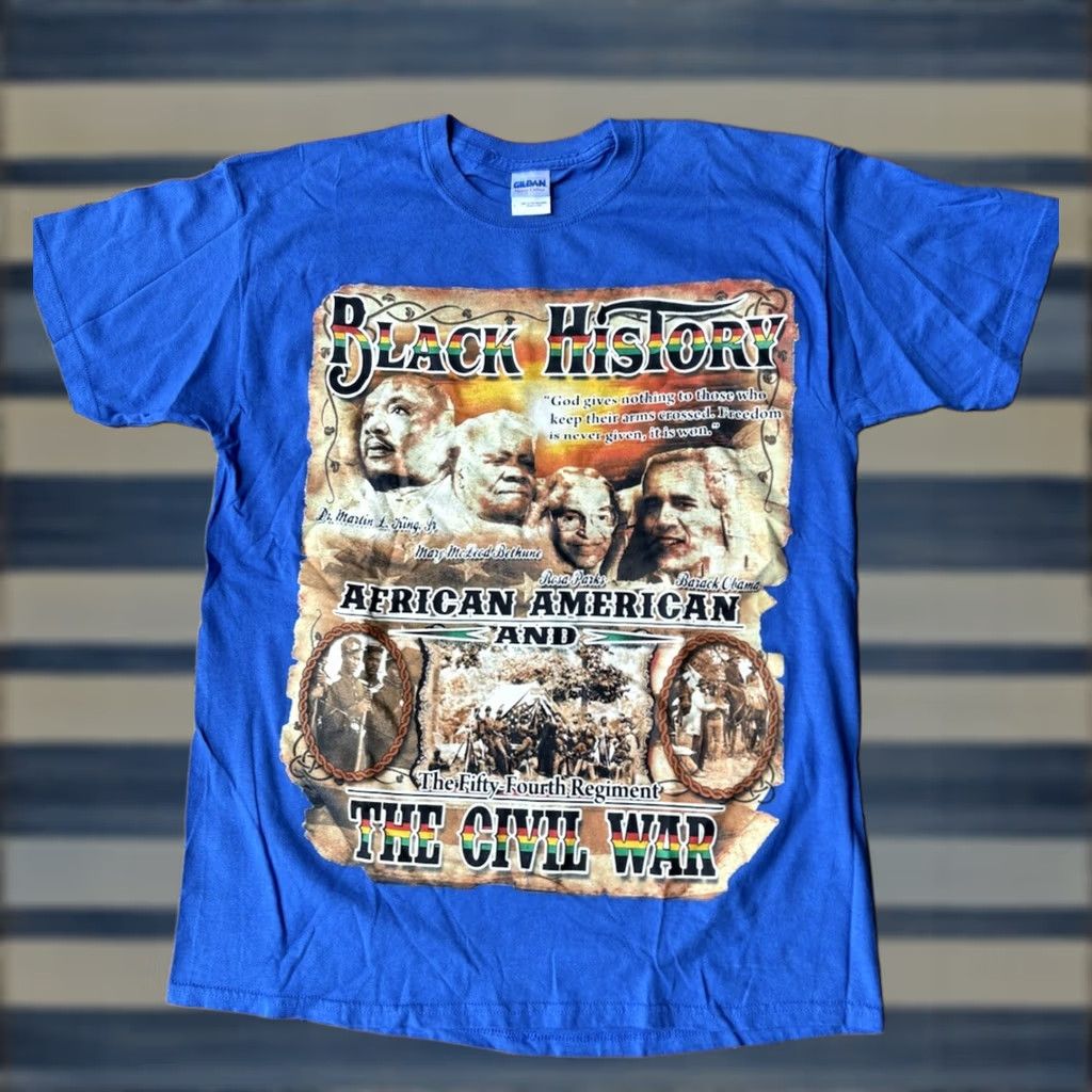 Gildan Vintage Y2K Martin Luther King Black History Civil War T-Shirt XL Rap Style Size US XL / EU 56 / 4 - 1 Thumbnail