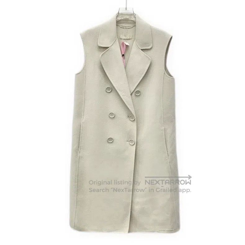 Max Mara Max Mara Apricot Wool Double-breasted Lapel Sleeveless Coa Size M / US 6-8 / IT 42-44 - 1 Thumbnail