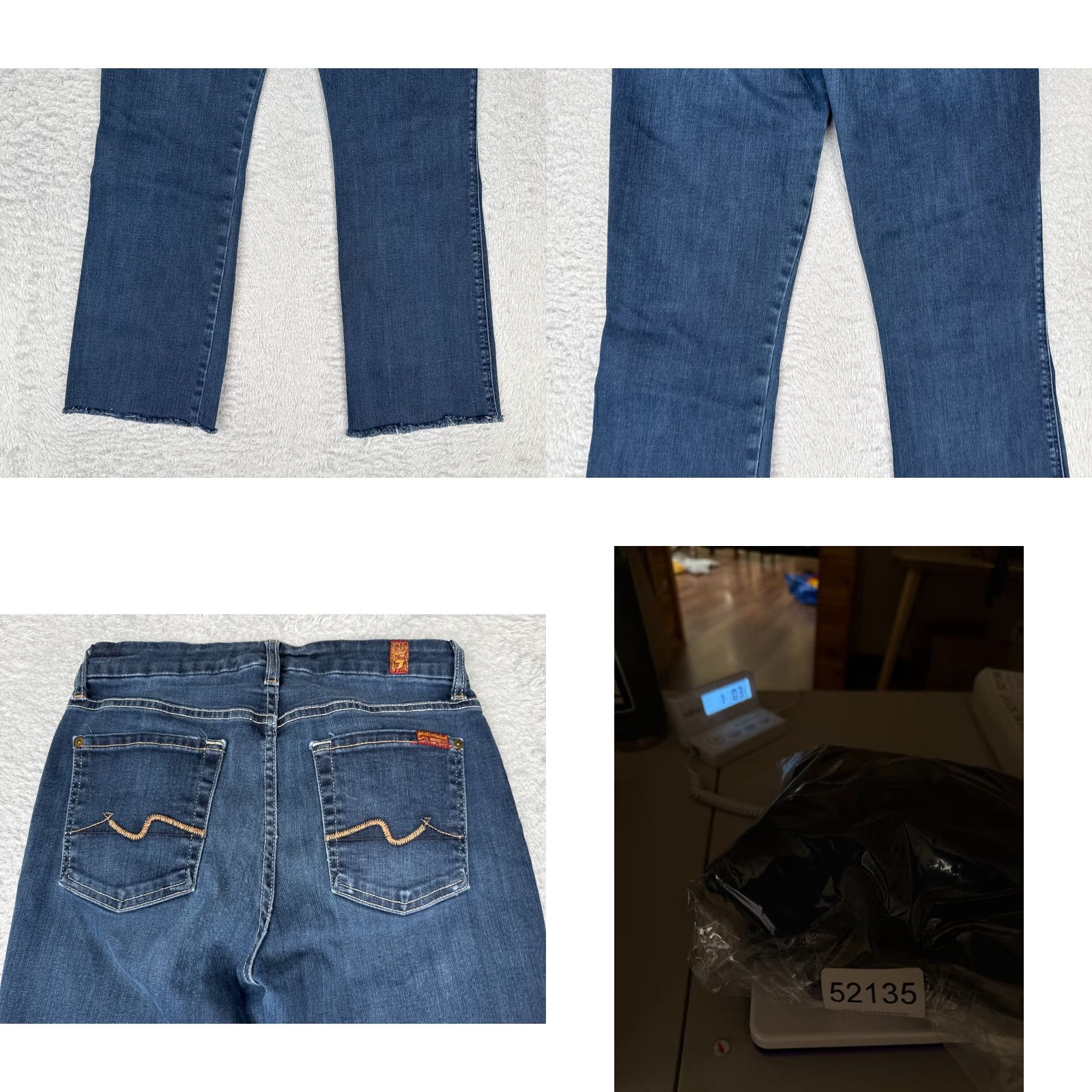 7 For All Mankind 7 For All Mankind Jeans Womens 27x27 Blue Denim Kimmie Bootcut Low Rise Dark Raw Size 27" / US 4 / IT 40 - 10 Thumbnail