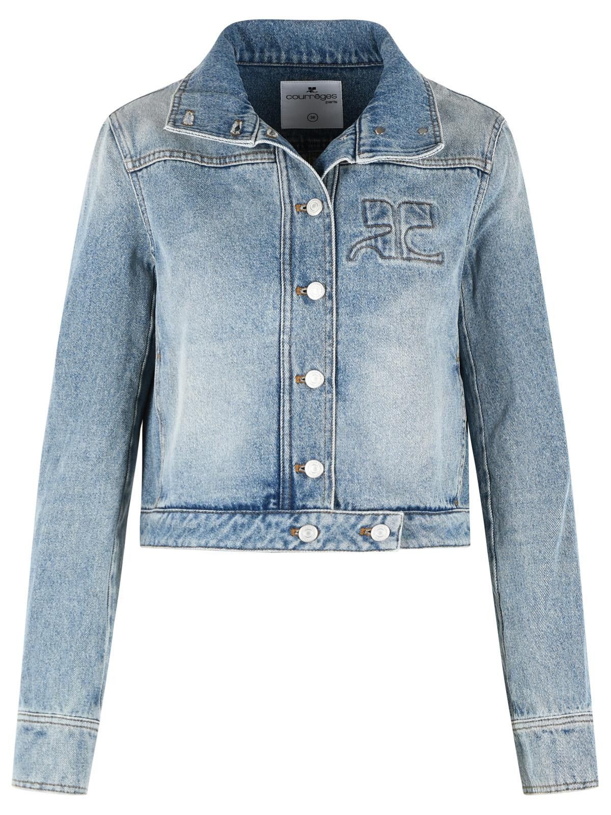 Courreges COURREGES Light Blue Cotton Jacket Size S / US 4 / IT 40 - 1 Thumbnail