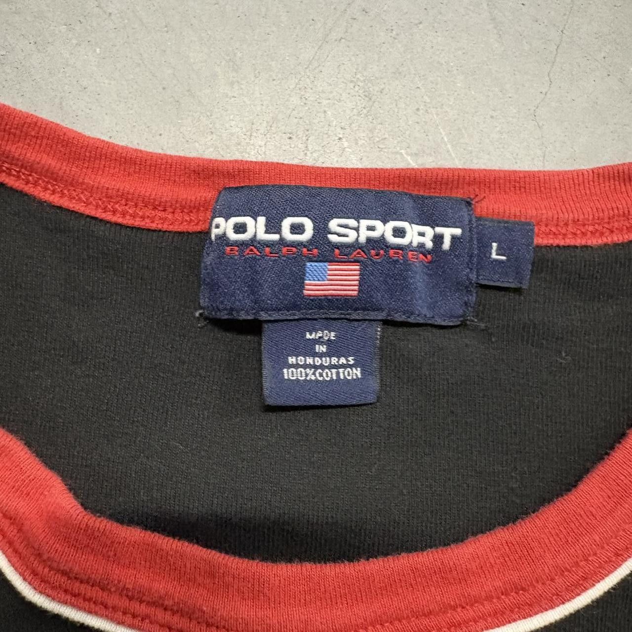 Polo Ralph Lauren × Vintage Crazy Vintage Y2K Black Polo Ralph Lauren Polo Sport Tee Size US L / EU 52-54 / 3 - 4 Thumbnail