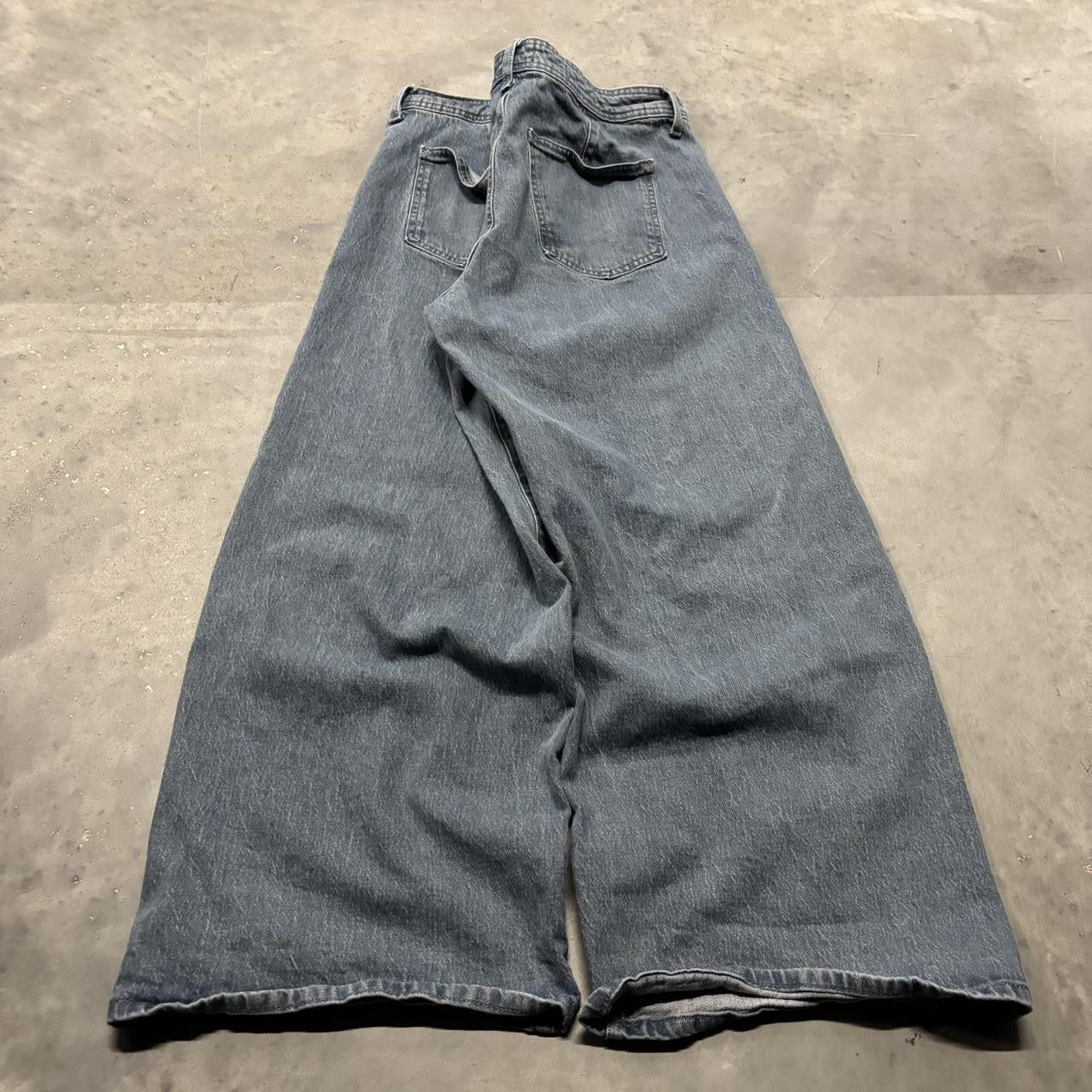 Japanese Brand Crazy Vintage Y2K/2000s Baggy Wide Leg Skater Denim Jeans! Size US 34 / EU 50 - 4 Thumbnail