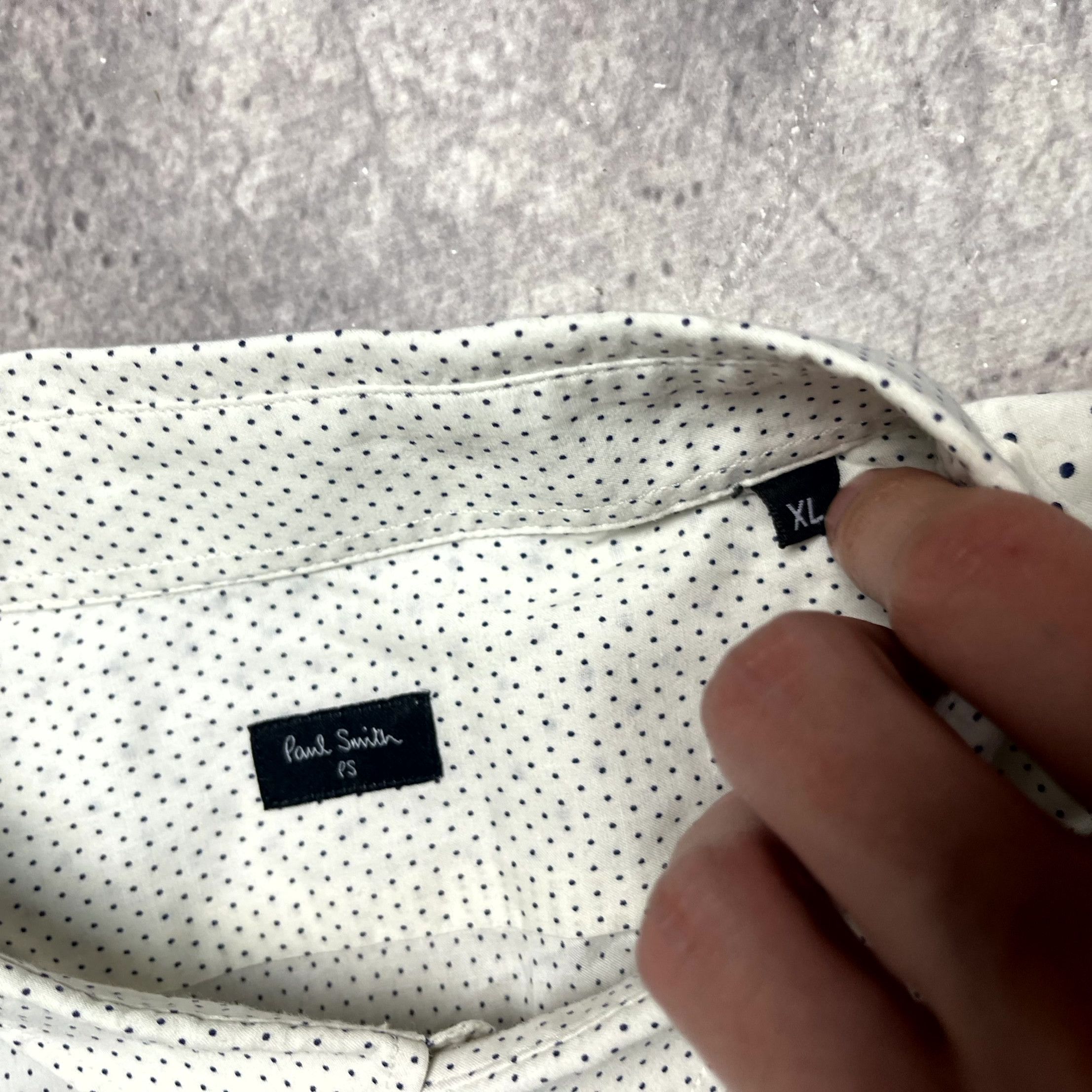 Paul Smith Paul Smith White Polka Dot Long Sleeve Button Shirt Size XL Size US XL / EU 56 / 4 - 6 Thumbnail