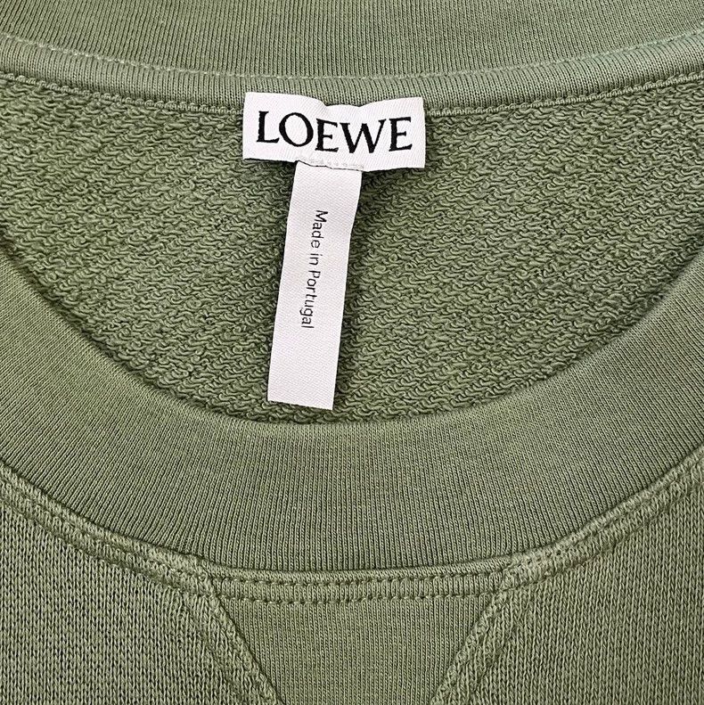 Loewe loewe Gray-green round-neck sweatshirt with orange embroide Size US M / EU 48-50 / 2 - 5 Thumbnail