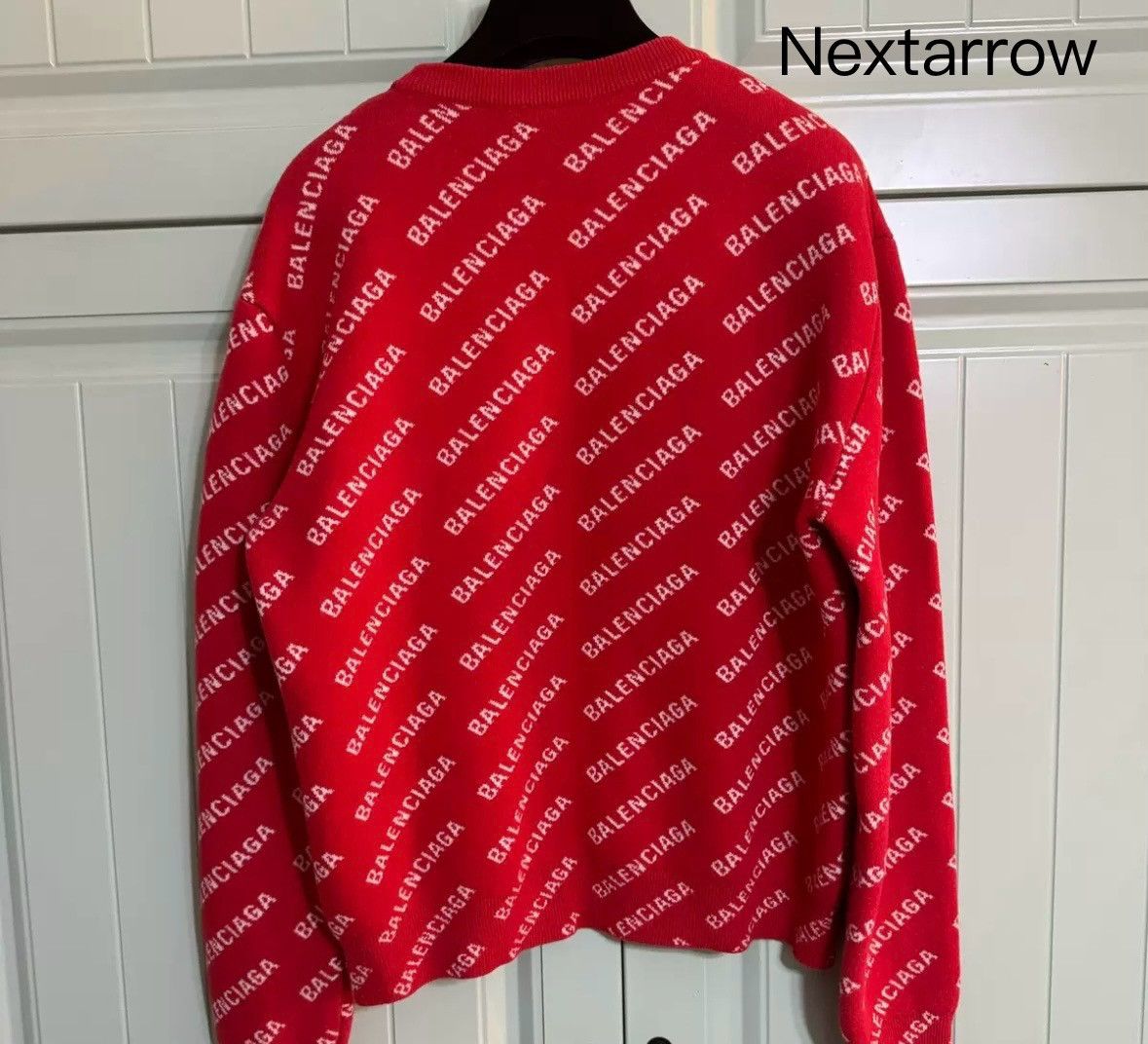 Balenciaga Balenciaga SS22 Logo Full Print Round Neck Cotton Sweater Size US XS / EU 42 / 0 - 2 Thumbnail