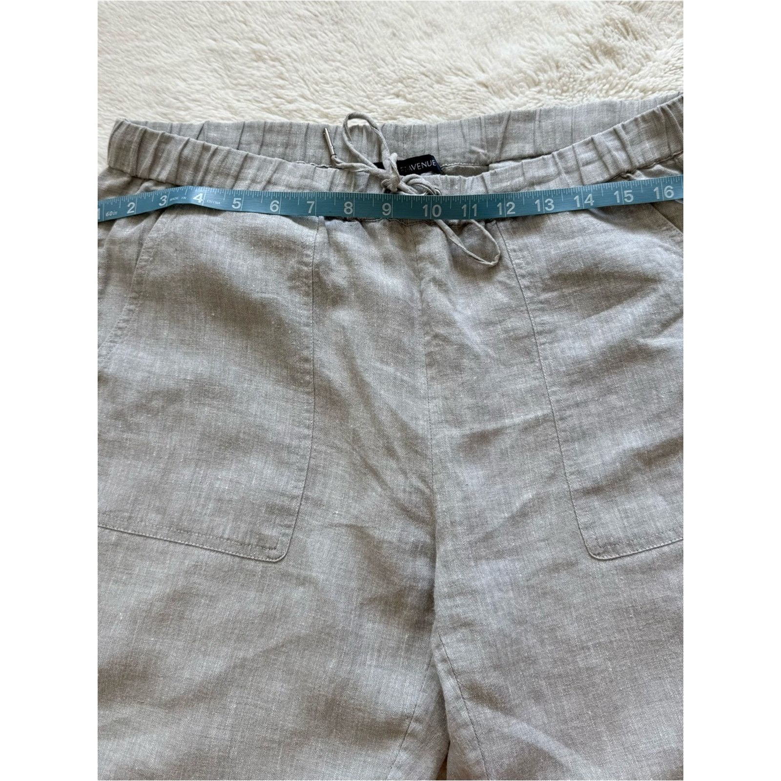Saks Fifth Avenue Saks Fifth Avenue women grey linen pants size M Size 28" / US 6 / IT 42 - 6 Thumbnail