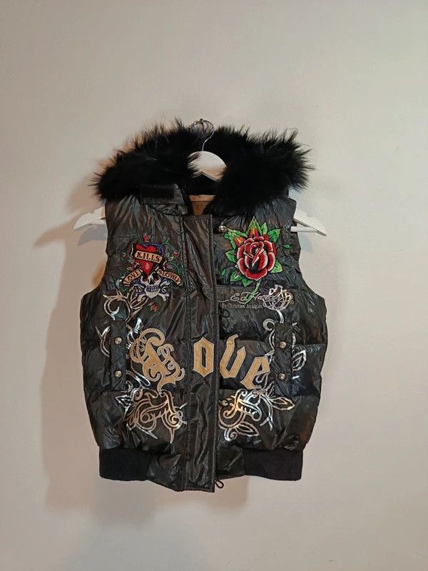 Ed Hardy Vintage 2000s Ed Hardy Snow Puffer Vest Down Jacket Size S / US 4 / IT 40 - 2 Thumbnail