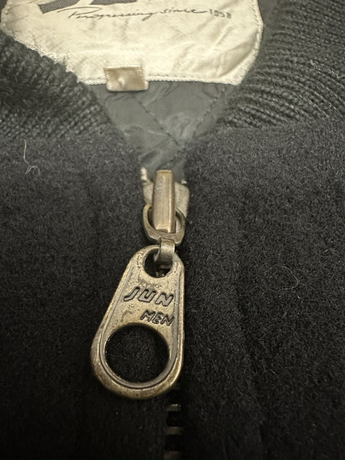 🔥Vintage Jun Men Leather Sleeve Varsity Jacket