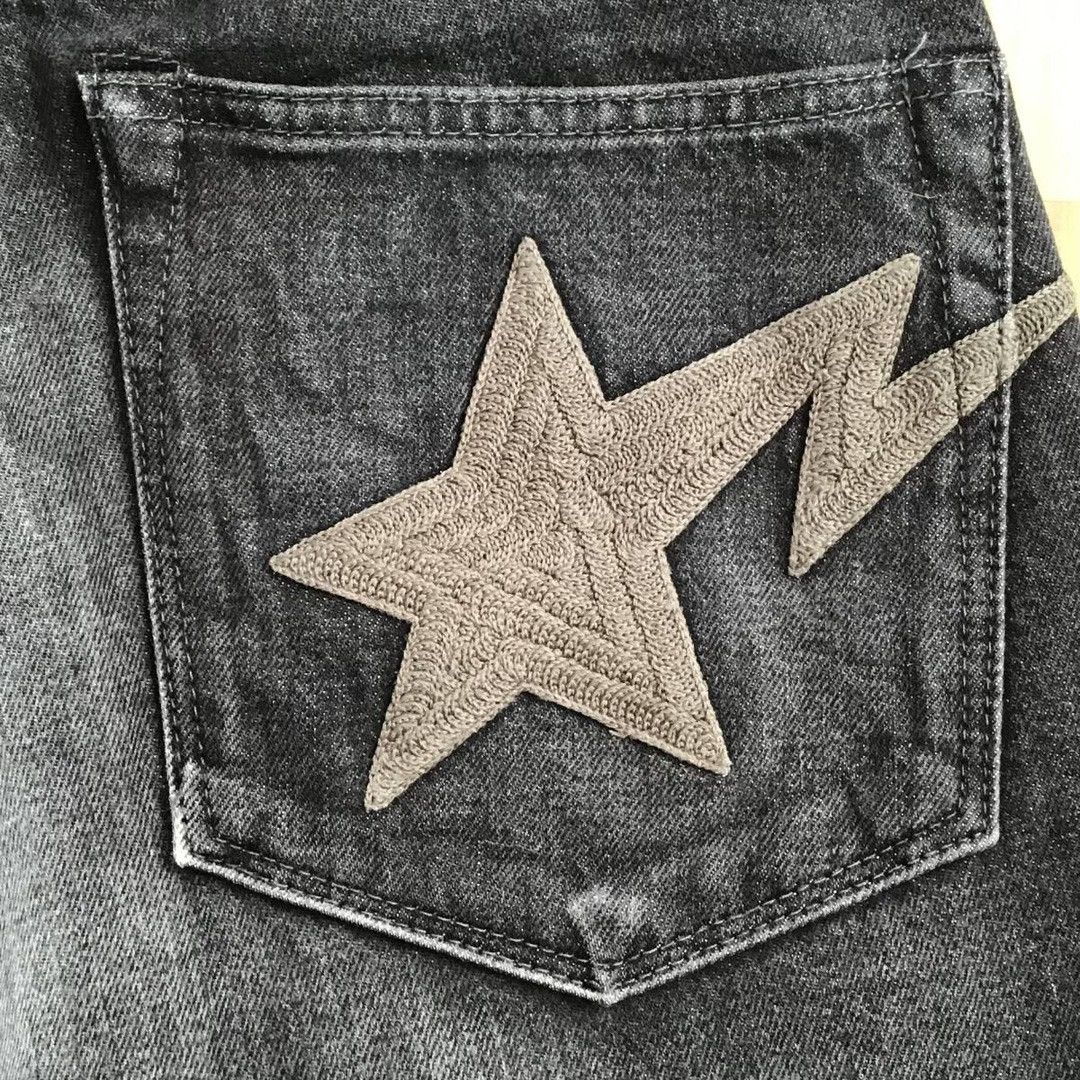 Bape × Nigo BAPE STA black denim shorts a bathing ape star NIGO ★size S Size US 30 / EU 46 - 3 Thumbnail