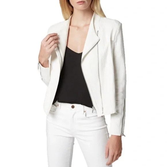 BLANKNYC BlankNYC White Windy City Moto Jacket XS Mesh Jacquard Summe Size XS / US 0-2 / IT 36-38 - 1 Thumbnail