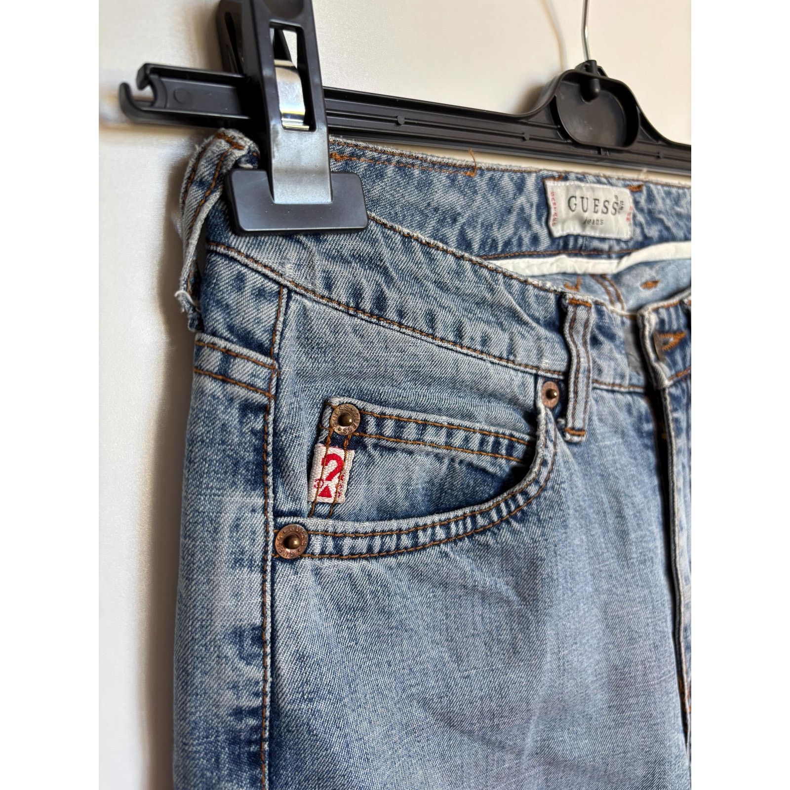 Guess × Vintage Vintage Guess Italy 27 High Waist Straight Leg 90s DenimRare Size US 27 - 4 Thumbnail