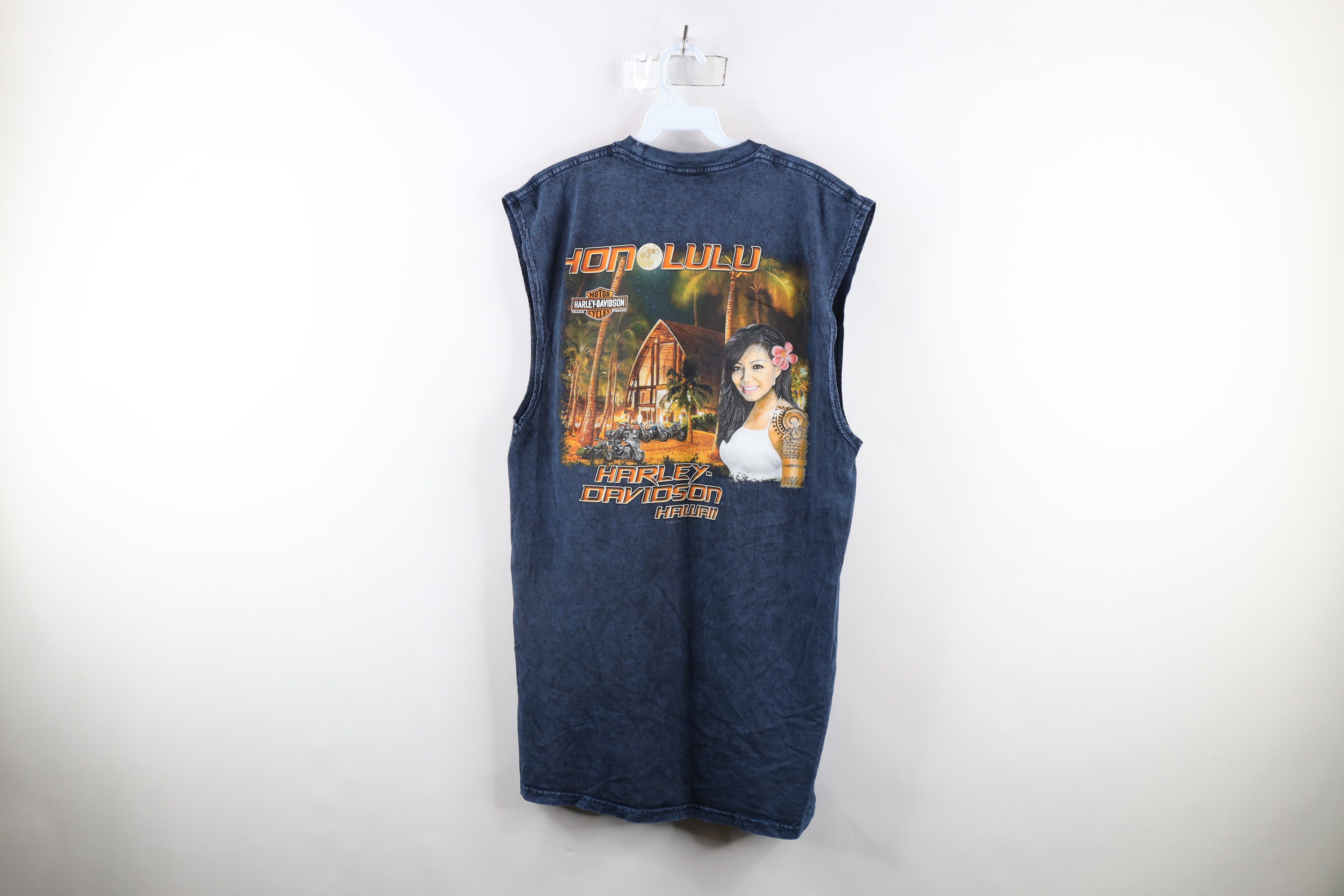 Harley Davidson × Vintage Harley Davidson Hawaii Acid Wash Sleeveless Dress T-Shirt Size L / US 10 / IT 46 - 10 Thumbnail