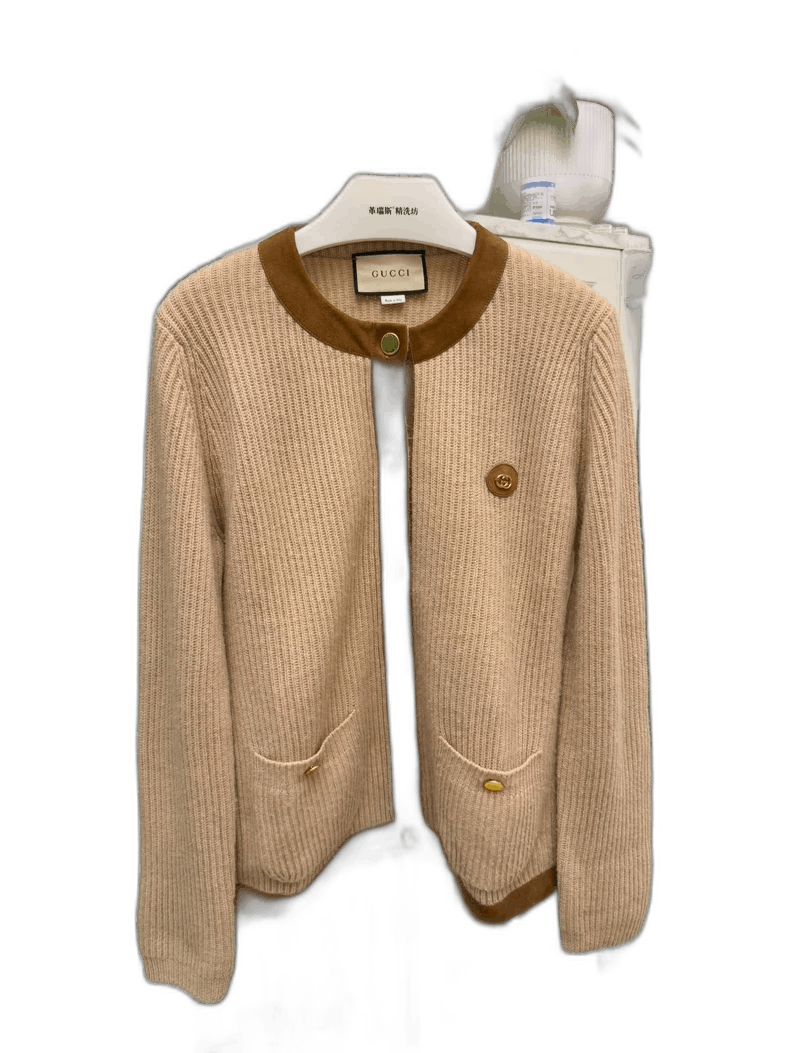 Gucci Gucci Cardigan with Suede Sleeves Size M / US 6-8 / IT 42-44 - 1 Thumbnail