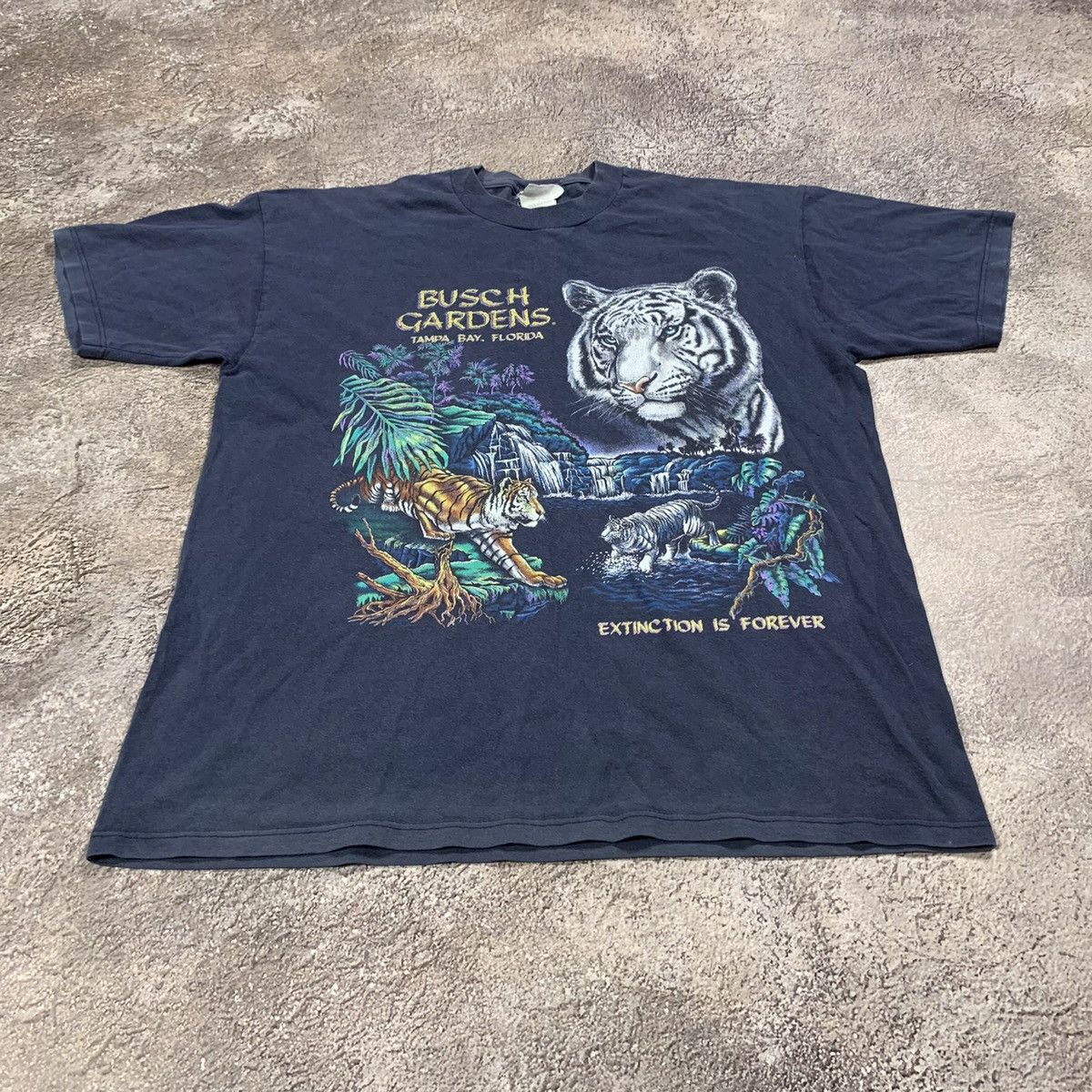 Vintage Vintage 90s Busch Gardens Tiger Graphic Tee Streetwear L Size US L / EU 52-54 / 3 - 3 Thumbnail