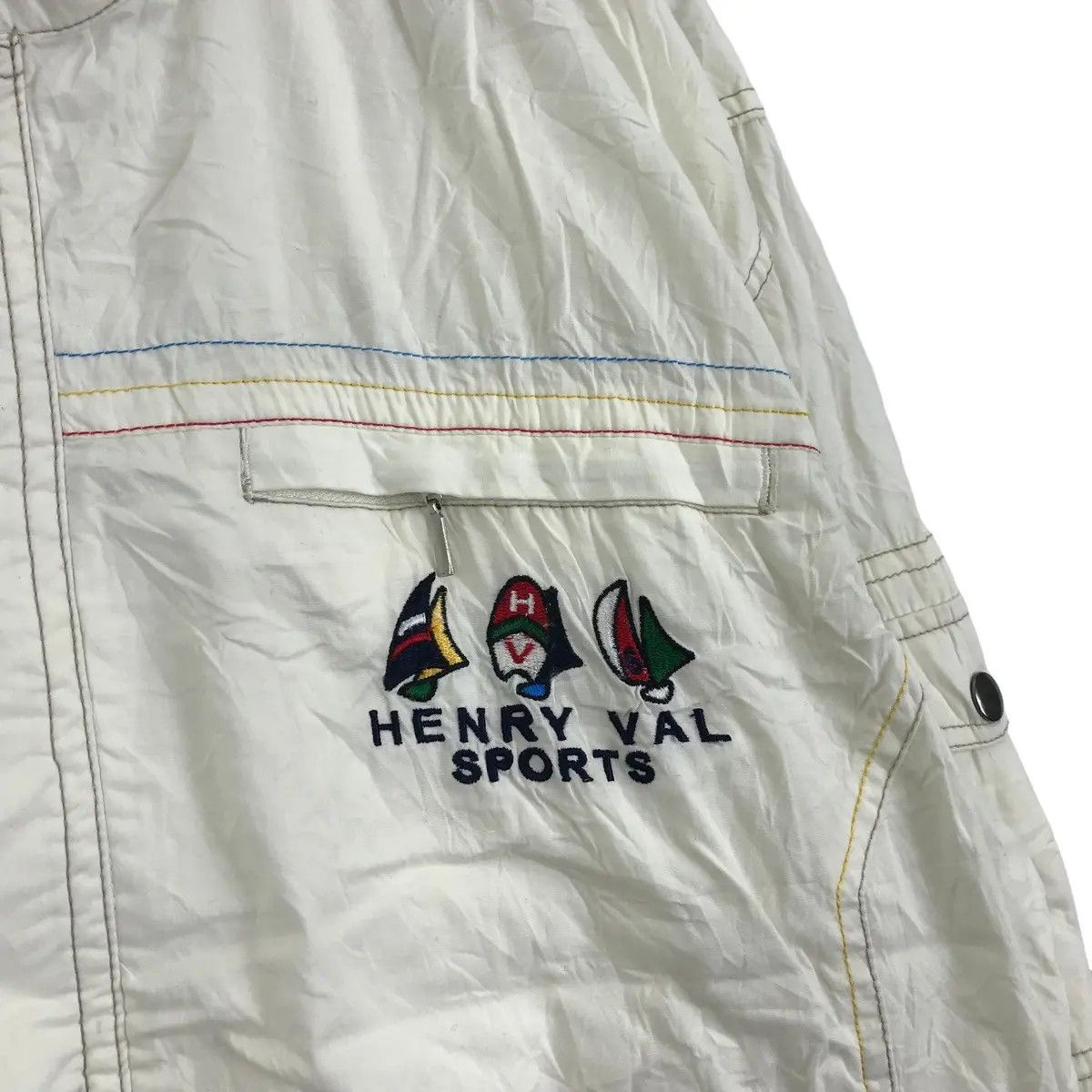 Vintage Vtg HENRY VAL SAILING Gear Sport Denim Jeans White Jacket Size US M / EU 48-50 / 2 - 6 Thumbnail