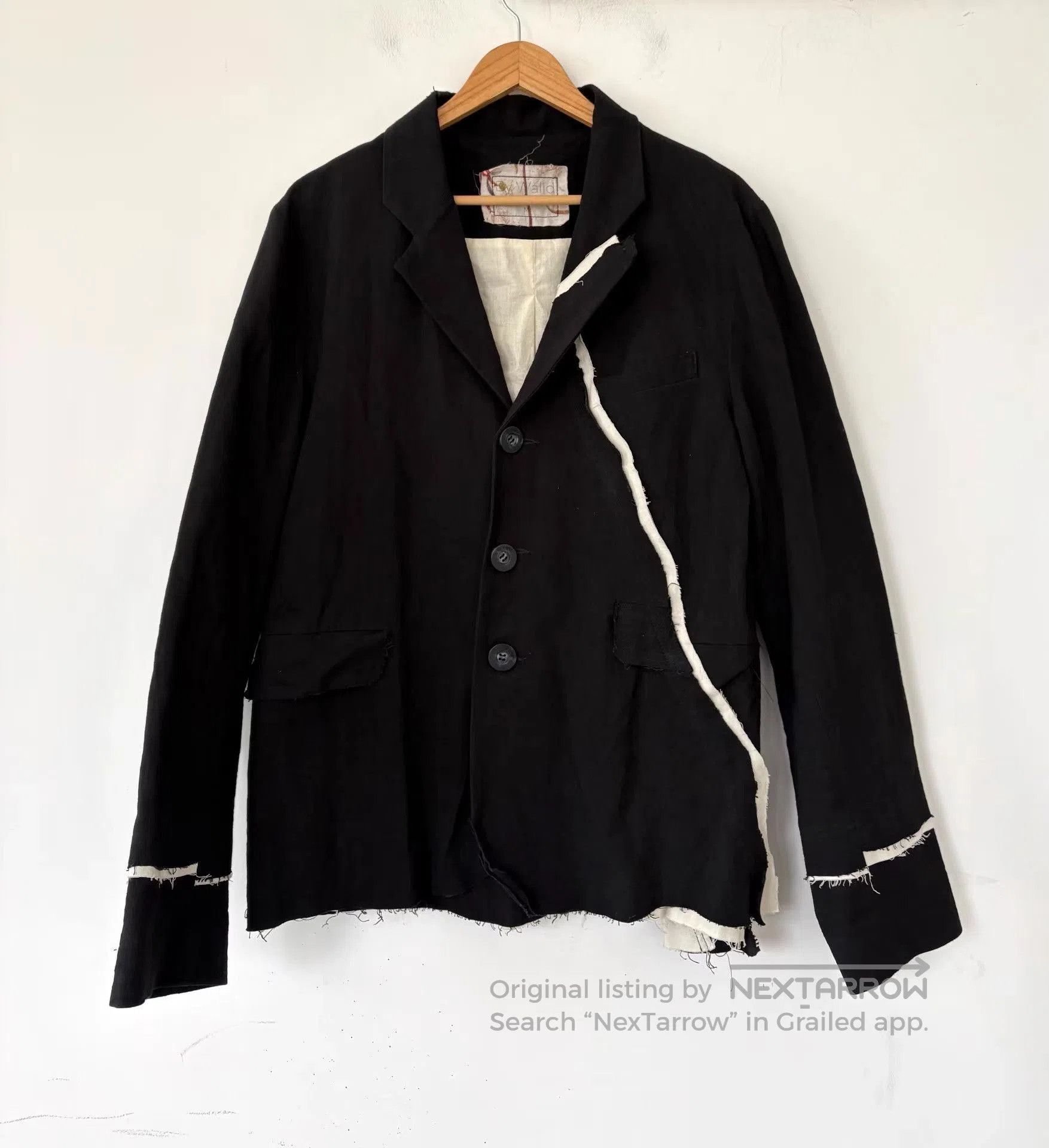 By Walid Black Distressed Button. Size US S / EU 44-46 / 1 - 1 Thumbnail