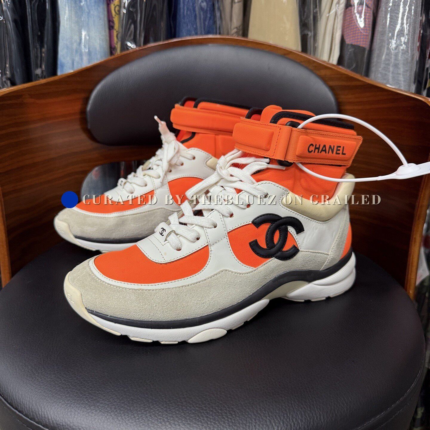Chanel Chanel White Orange Lace-Up Sneakers Size US 6.5 / IT 36.5 - 1 Thumbnail