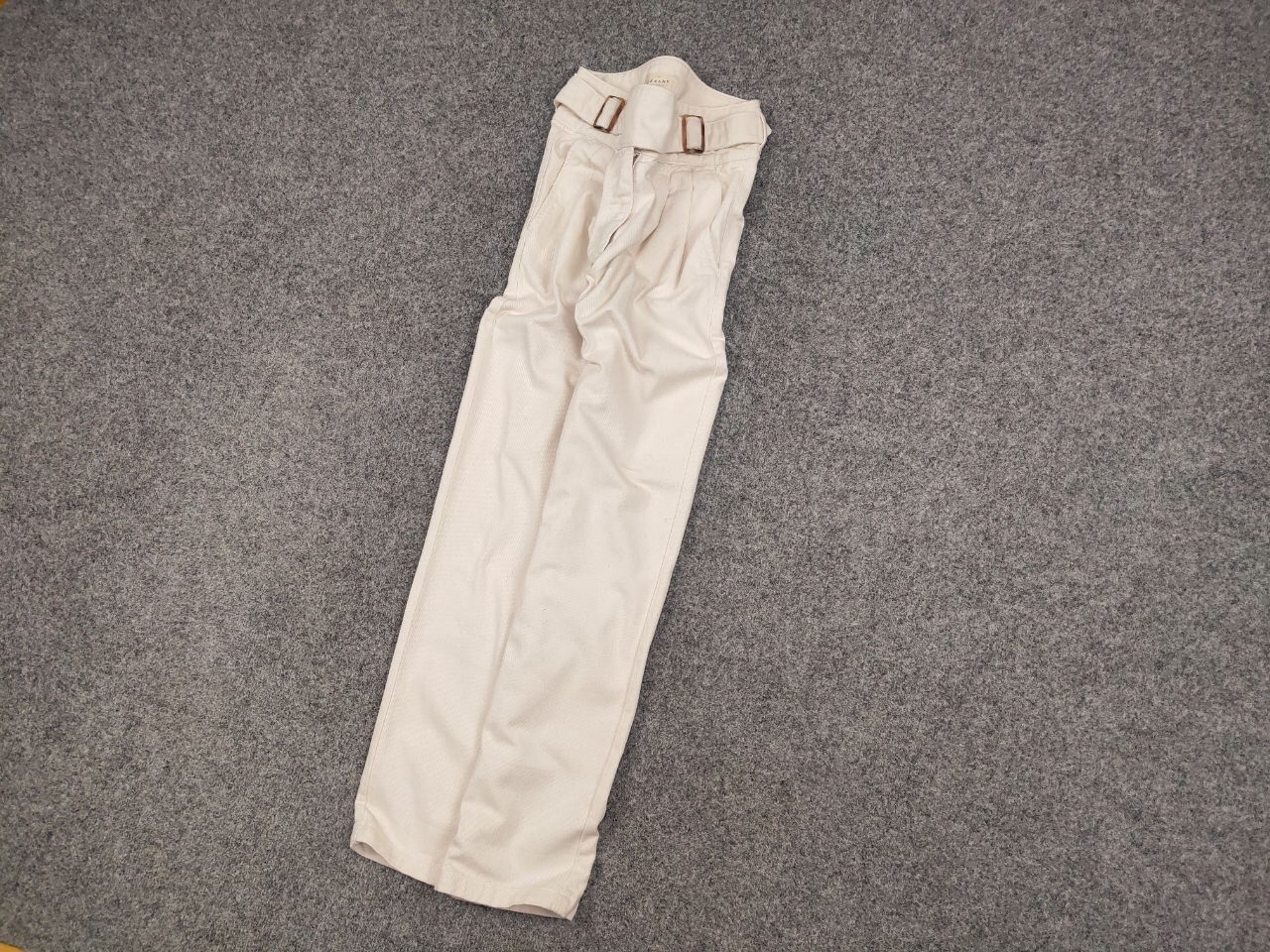 Sezane Sezane Paris Design Beige Denim Jeans with belt Size 34" / US 12 / IT 48 - 3 Thumbnail