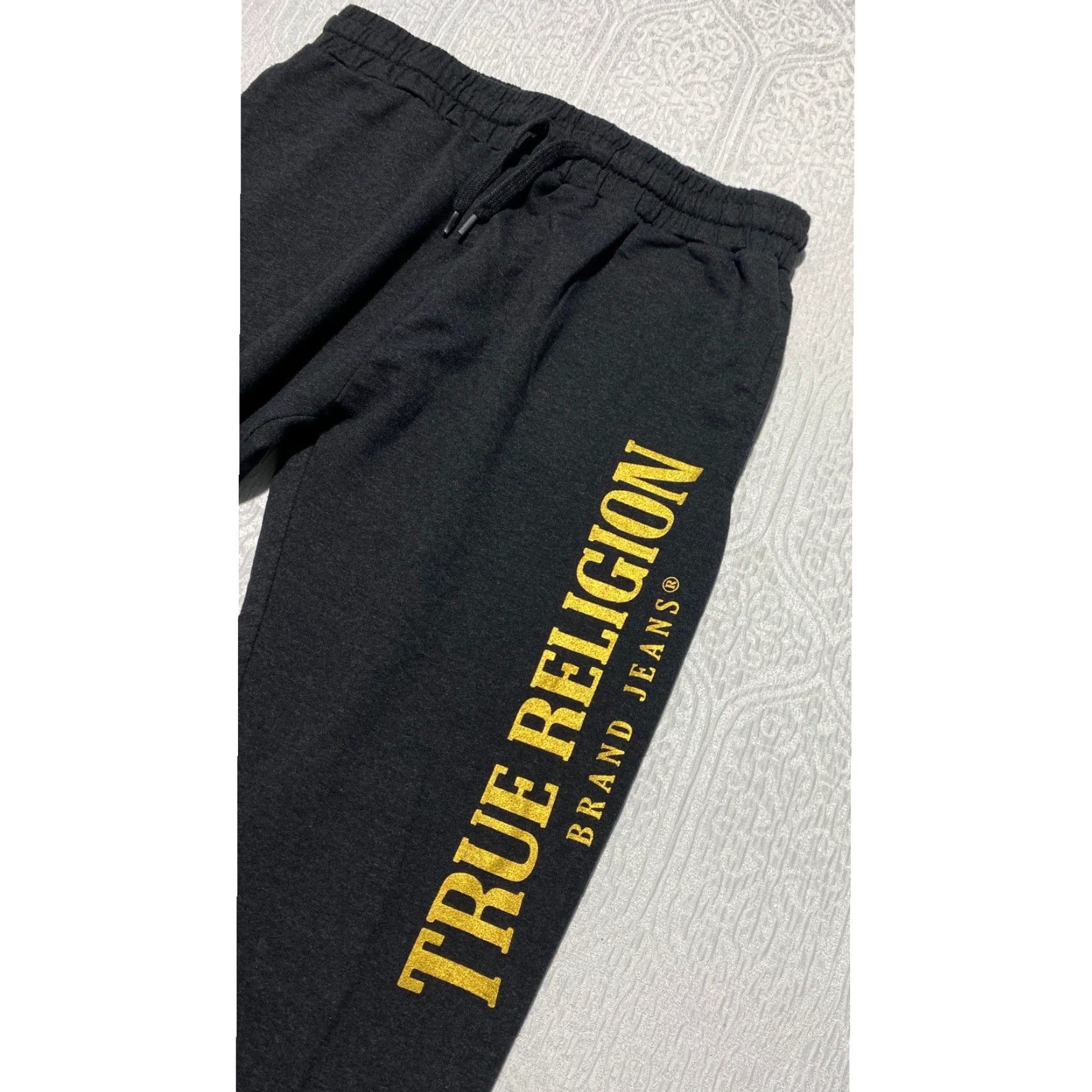 True Religion True Religion Loungewear Pants Mens Large Gray Gold Logo Jogger Sweatpants Size US 30 / EU 46 - 2 Thumbnail