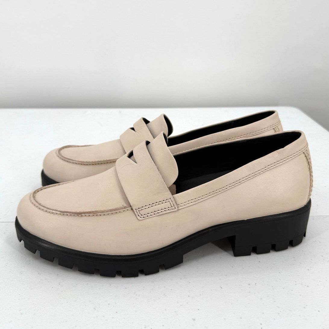 Ecco NEW ECCO Women's Modtray Beige Leather Penny Loafer Size 10 Size US 10 / IT 40 - 2 Thumbnail