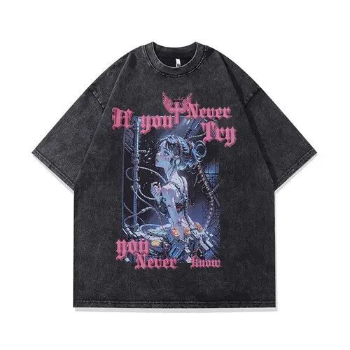 Japanese Brand Vintage Cotton Gothic Anime Printed Tshirt Size US M / EU 48-50 / 2 - 1 Thumbnail