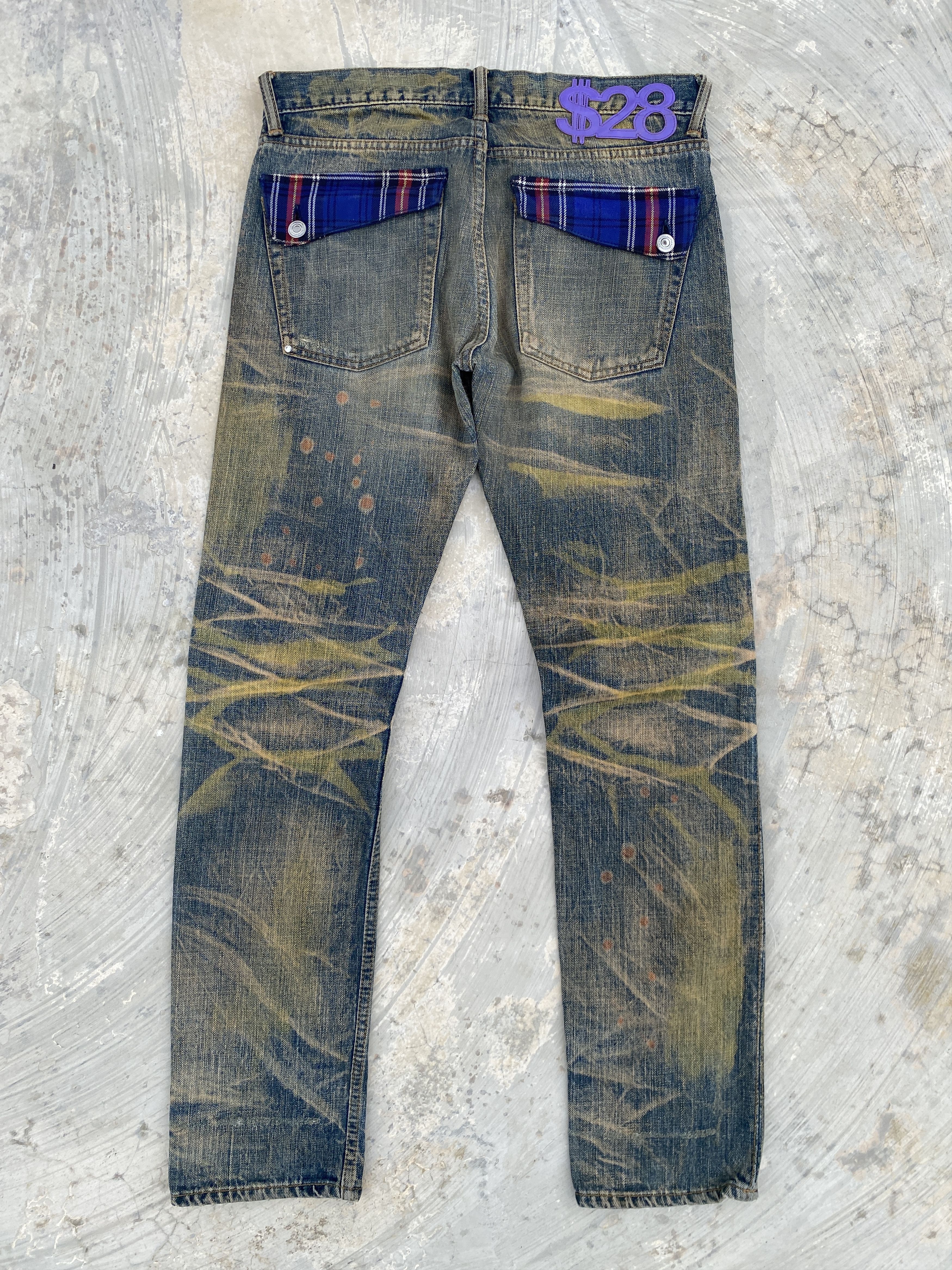 Japanese Brand Swagger Dirty Colourful Wash Selvedge Distressed Jeans Size US 28 / EU 44 - 6 Thumbnail