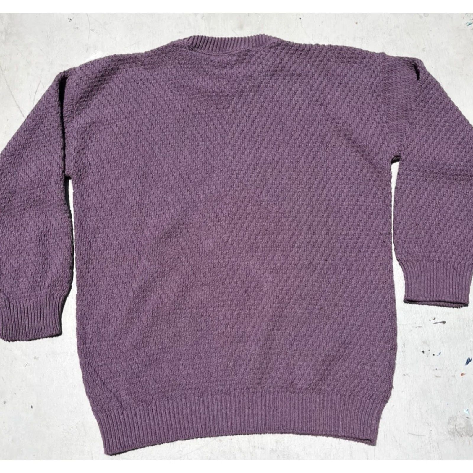 Vintage VINTAGE Liberty Sweater Purple Tight Knit L Women Embroidery USA Grandmacore Size L / US 10 / IT 46 - 7 Thumbnail