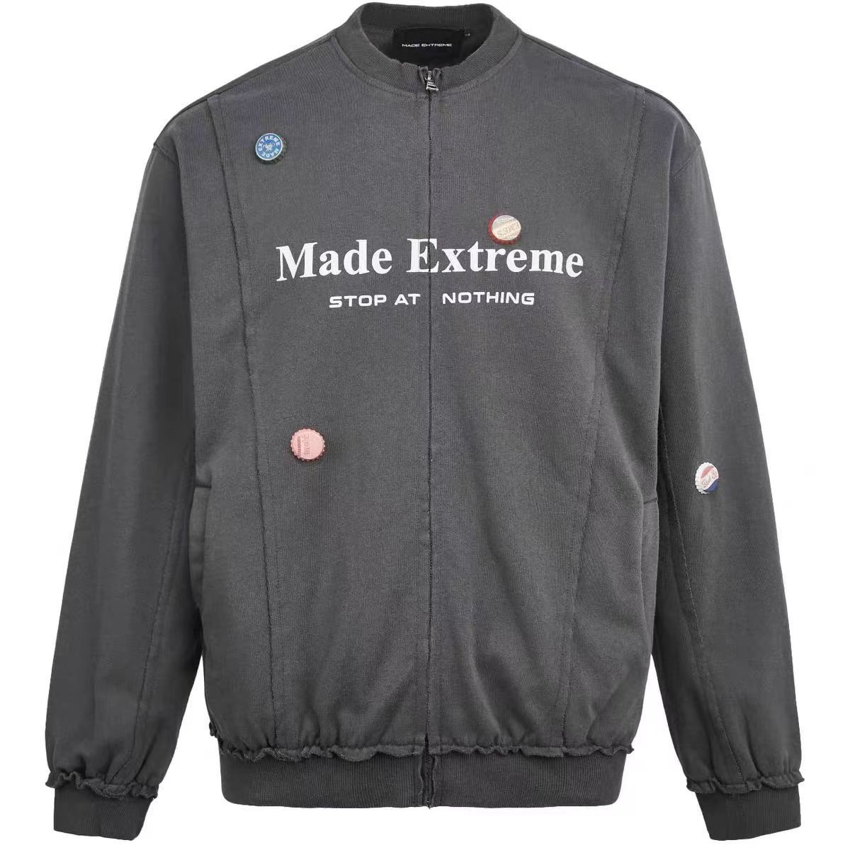 Japanese Brand Vintage Street Punk Letter Print Badge Jacket Zipper Coat Size US XL / EU 56 / 4 - 6 Thumbnail