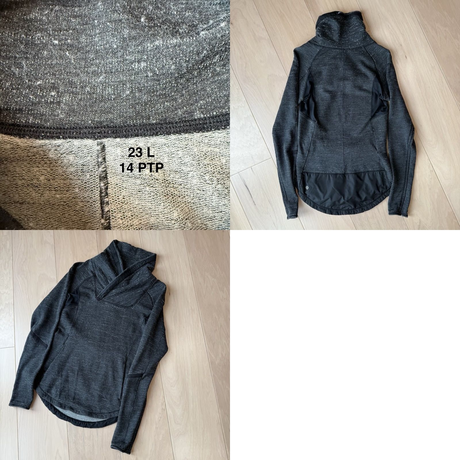 Lululemon Lululemon Hoodie 4 Dark Gray Cowl Neck Pullover Wool Blend Athleisure Yoga Hoodie Womens M Gray Size M / US 6-8 / IT 42-44 - 8 Thumbnail