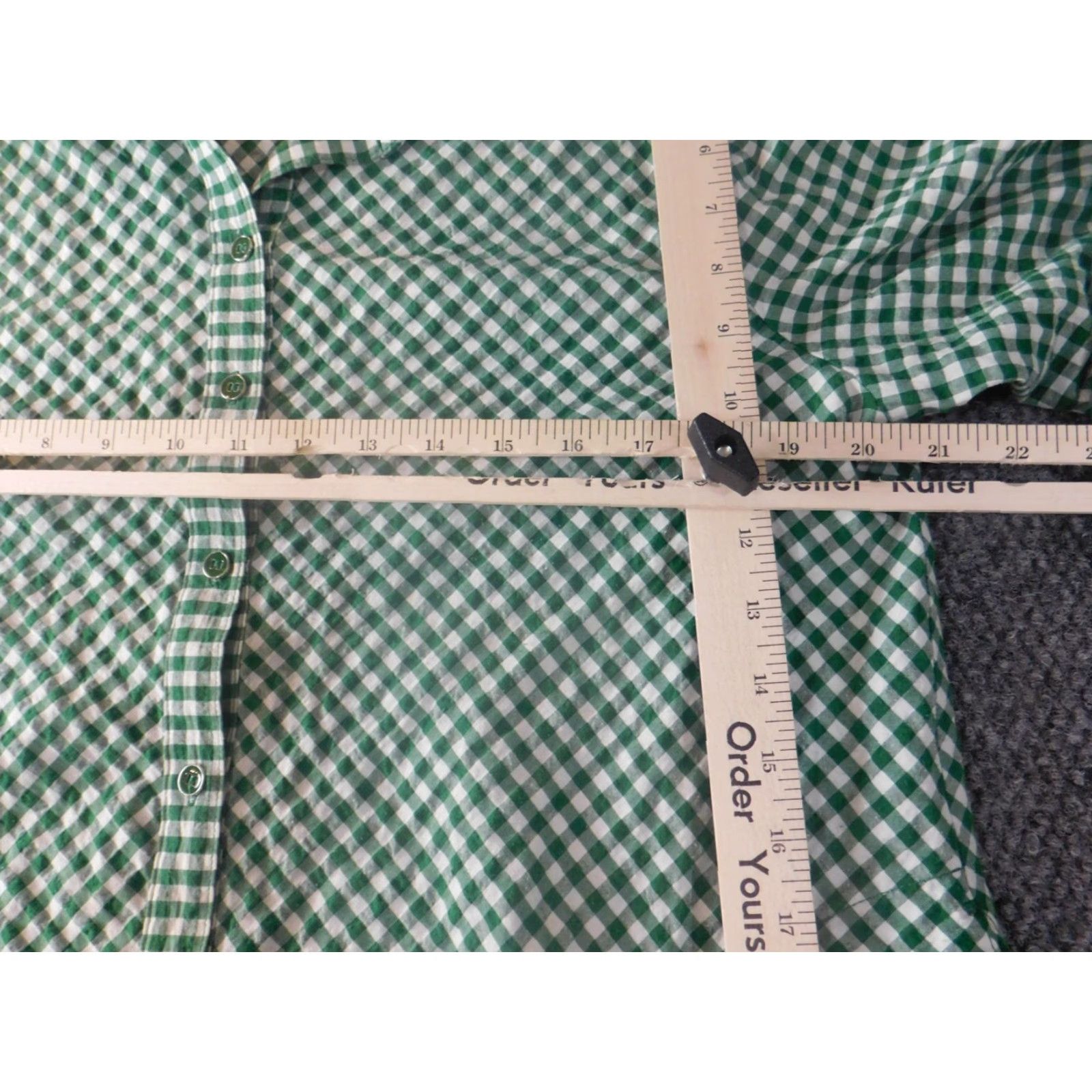 Vintage Susan Graver Blouse Shirt Womens Classic Casual Stretch Knit Green 12 Button Collared Long Sleeve Pullover Size XL / US 12-14 / IT 48-50 - 5 Thumbnail