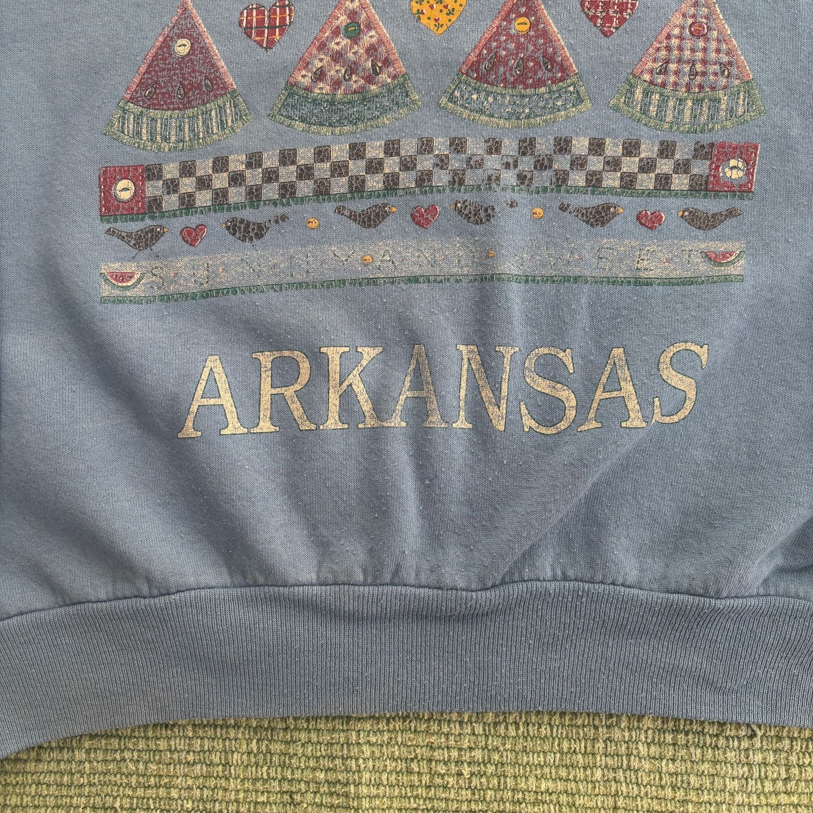 Hanes Vintage Arkansas cottagecore light blue grandma sweatshirt Size M / US 6-8 / IT 42-44 - 2 Thumbnail