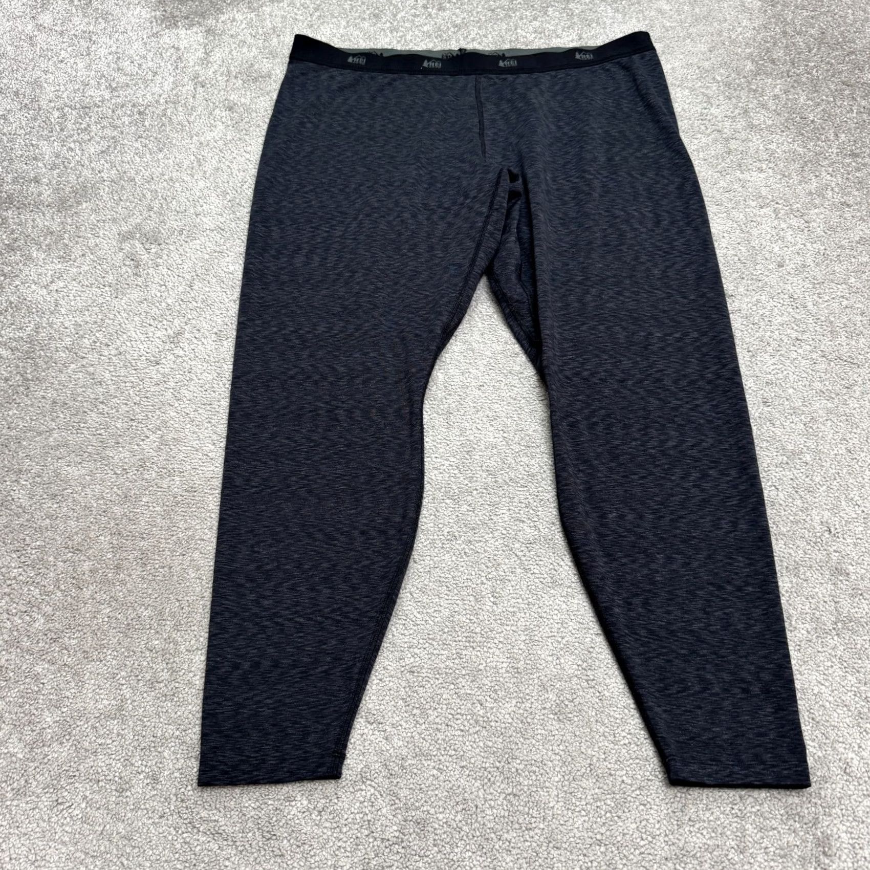 Vintage REI Co-Op Midweight Baselayer Thermal Leggings Womens XL Heathered Black Active Size 40" / US 18 - 2 Thumbnail