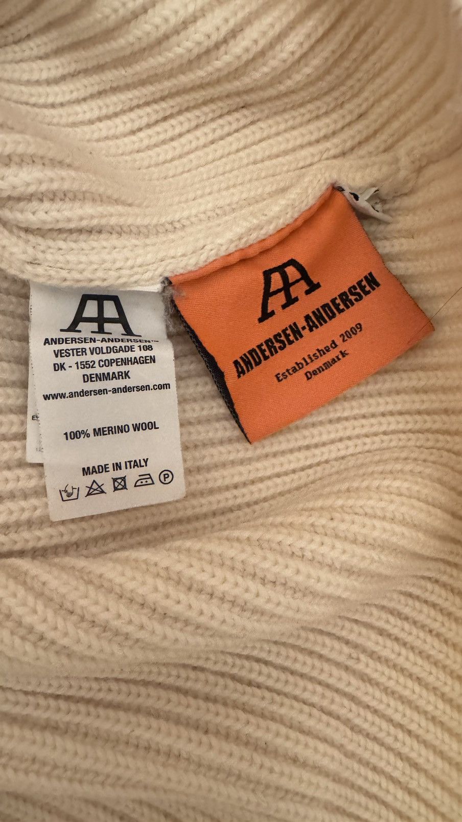 Andersen Andersen Cream chunky wool fisherman knit Size US L / EU 52-54 / 3 - 4 Thumbnail