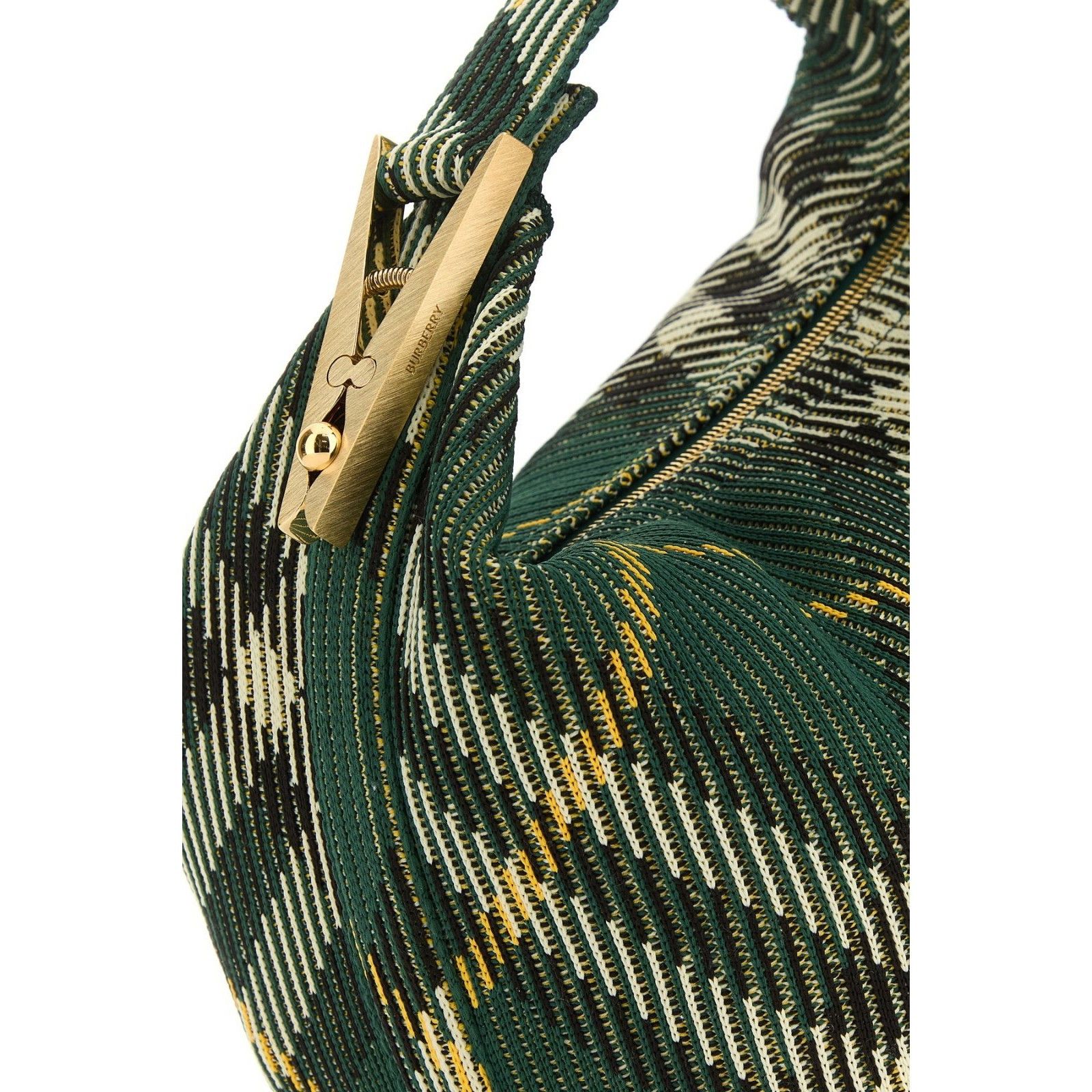 Burberry BURBERRY Peg Medium Embroidered Green Checkered Nylon Top Ha Size ONE SIZE - 4 Thumbnail