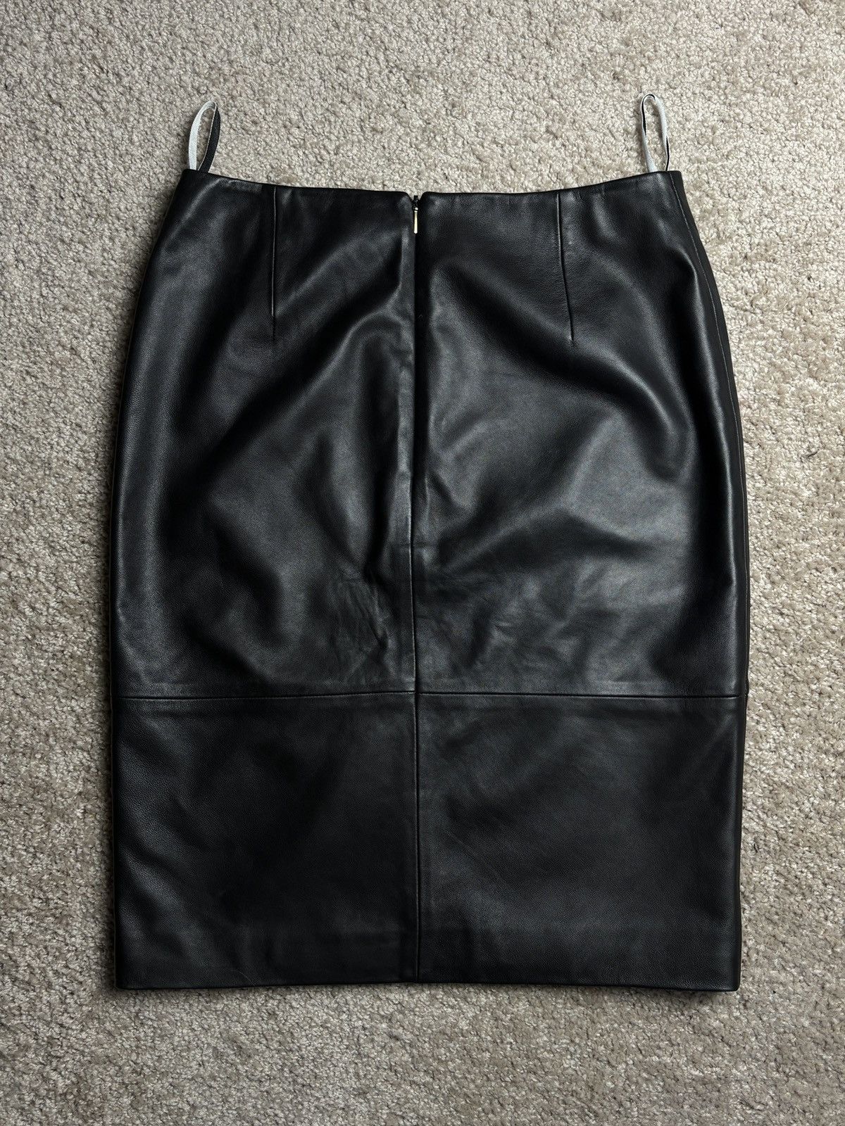 Hugo Boss Hugo Boss black leather midi pencil vintage skirt Size 28" / US 6 / IT 42 - 3 Thumbnail