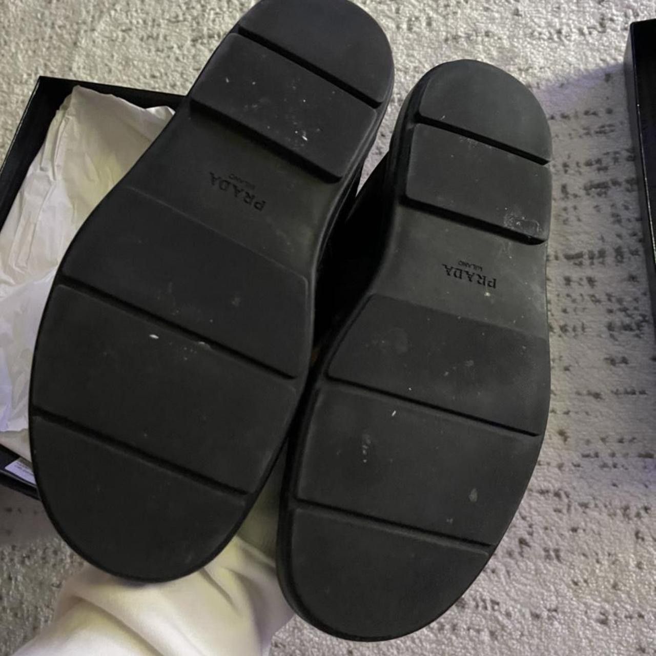 Designer × Prada Prada Brushed leather and Re-Nylon tape crisscross slides Size US 8.5 / EU 41-42 - 3 Thumbnail
