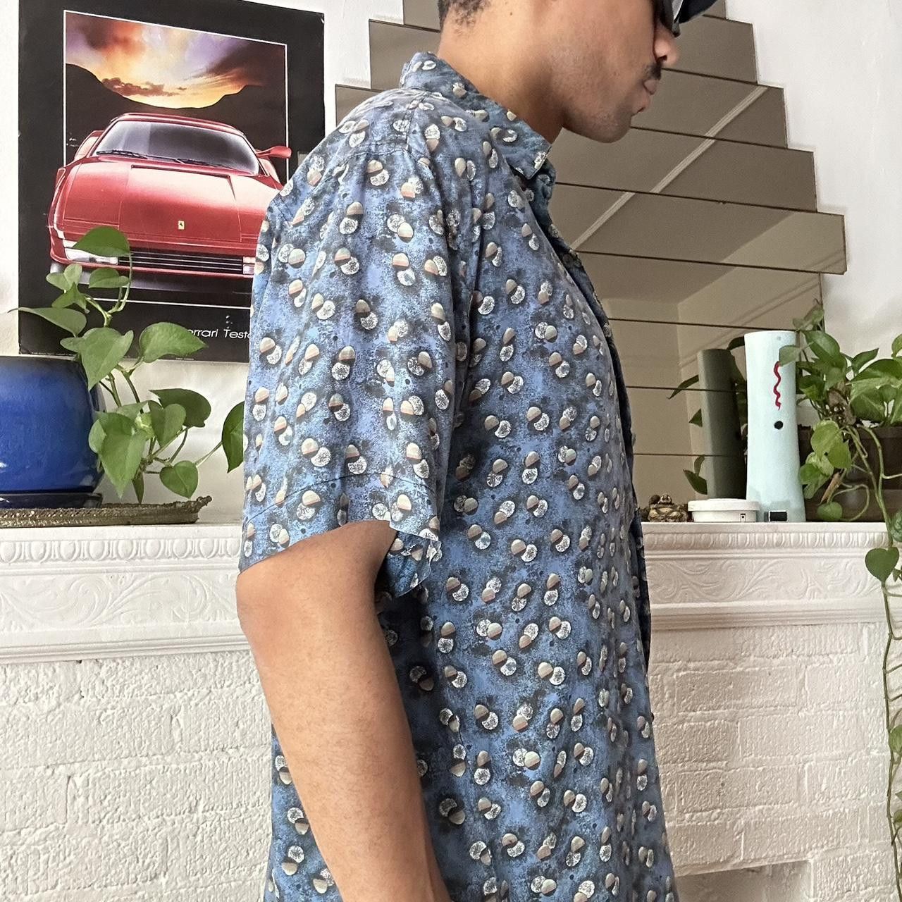 Other Vinge Black & Blue Silk Polka Dot Pattern Button Up Top_ XL Size US XL / EU 56 / 4 - 5 Thumbnail