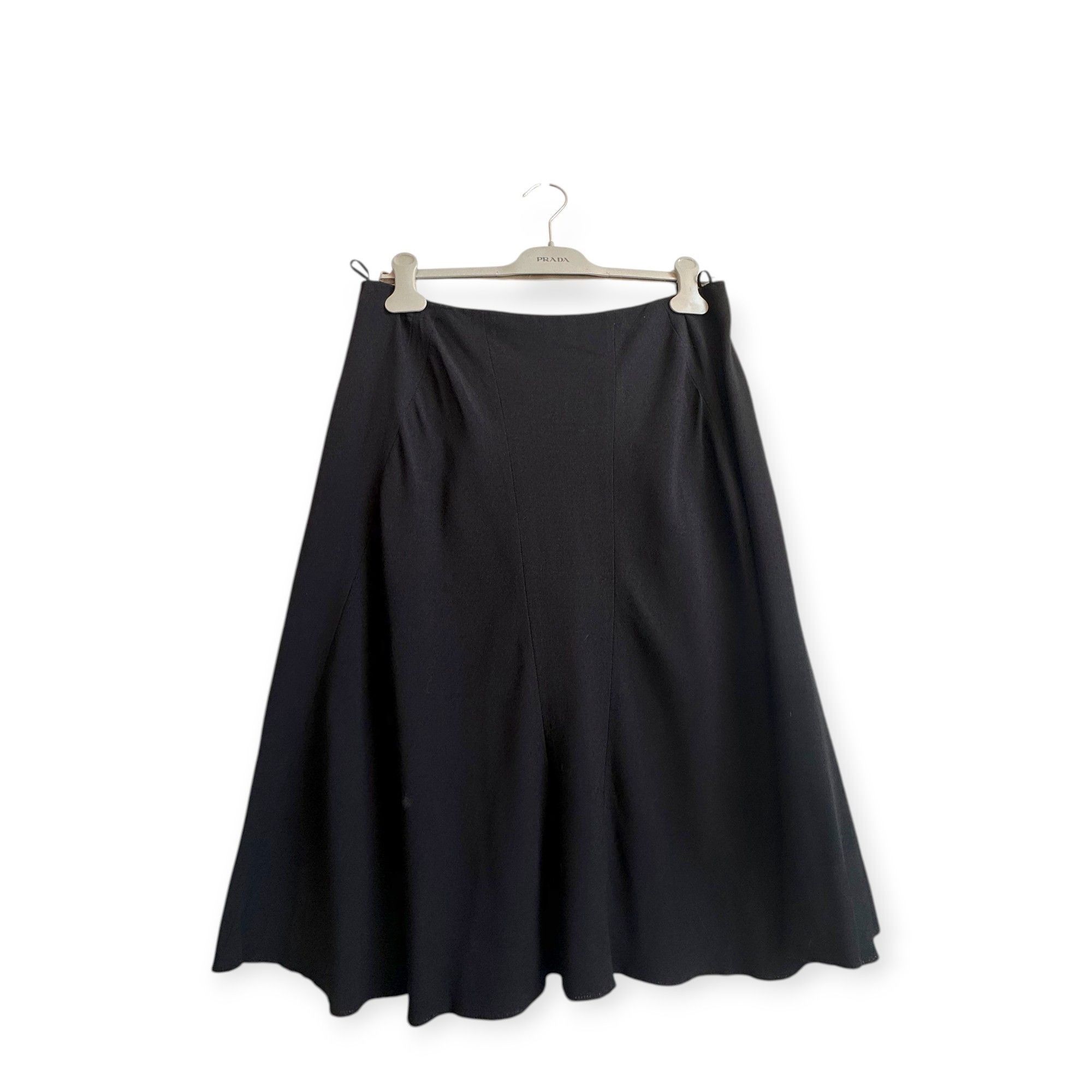 Prada Archival Prada Paneled A-Line Skirt in Dark Navy Crepe Size 32" / US 10 / IT 46 - 2 Thumbnail