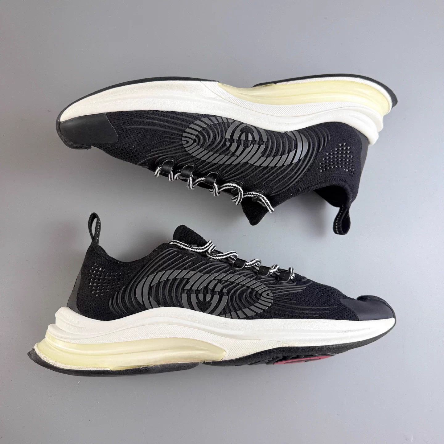 Gucci Gucci Black & White GG Lace-up Sneakers EUR42.5 95New Size US 8.5 / EU 41-42 - 4 Thumbnail